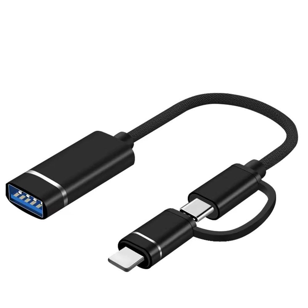 iPro 2-in-1 OTG USB Adapter for iPhone iPad MacBook - USB C & USB 3.0 Data Sync & Charging Cable - Perfect for File Transfer, Photo Backup, and Device Charging