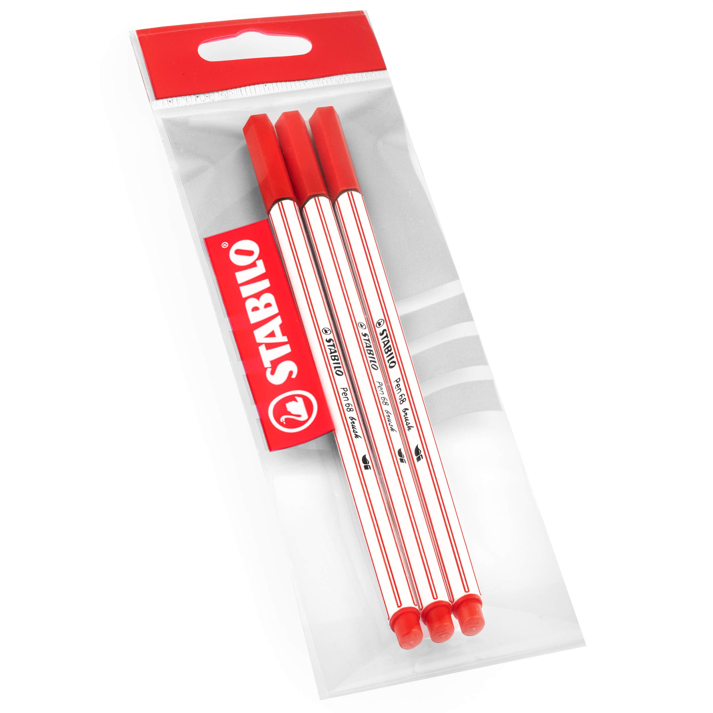 STABILO Pen 68 Brush Premium Felt Tip Pen - 1-3mm Fine Tip - Dark Ochre (568/89) - 6 Pack - Ideal for Calligraphy, Hand Lettering & Art Projects