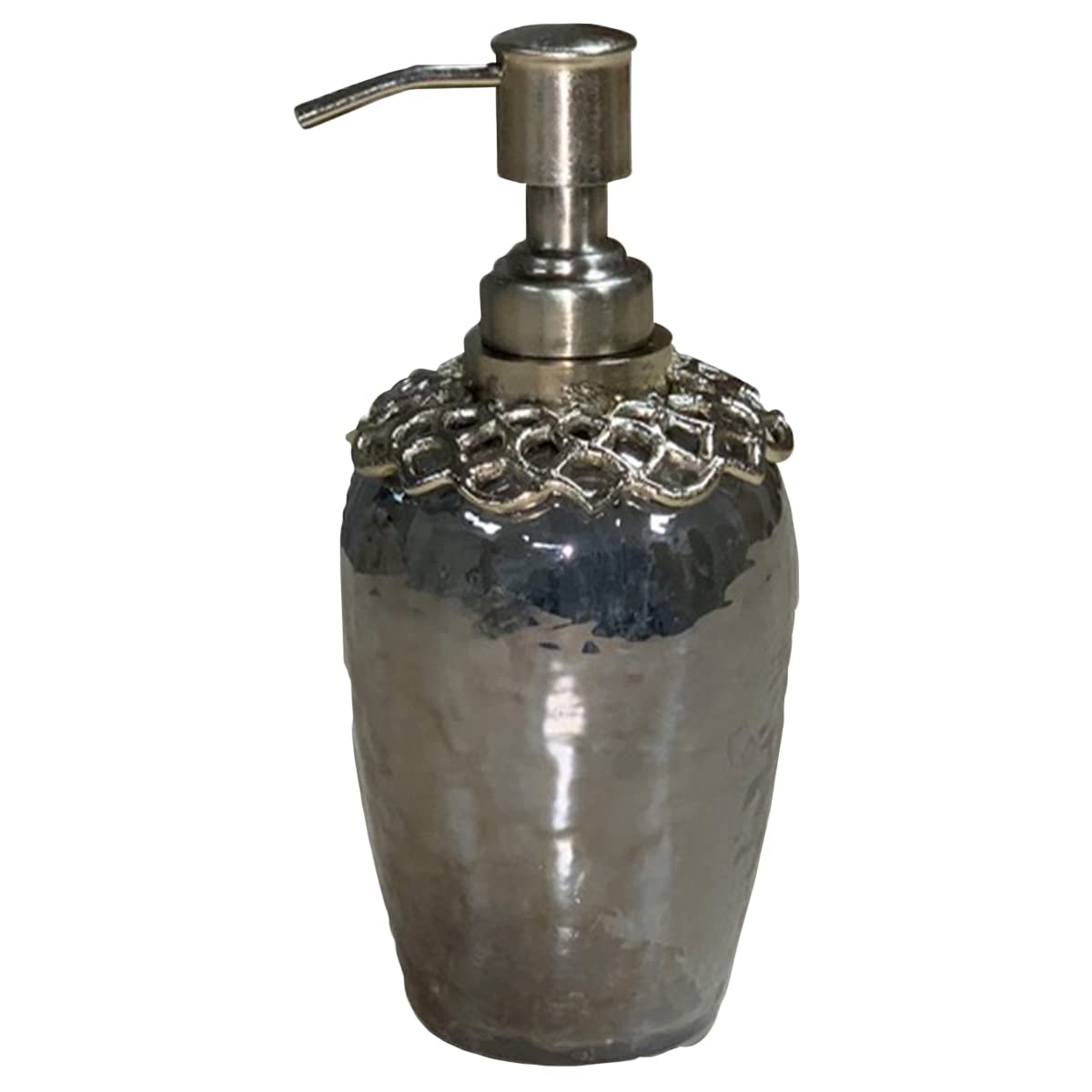 Decozen Brass and Glass Gold Soap Dispenser - Refillable Liquid Soap & Lotion Pump for Kitchen, Bathroom, and Home Decor | Elegant Arabesque Collection | Perfect for Modern Farmhouse, Luxury Spa, and Guest Bathroom Essentials