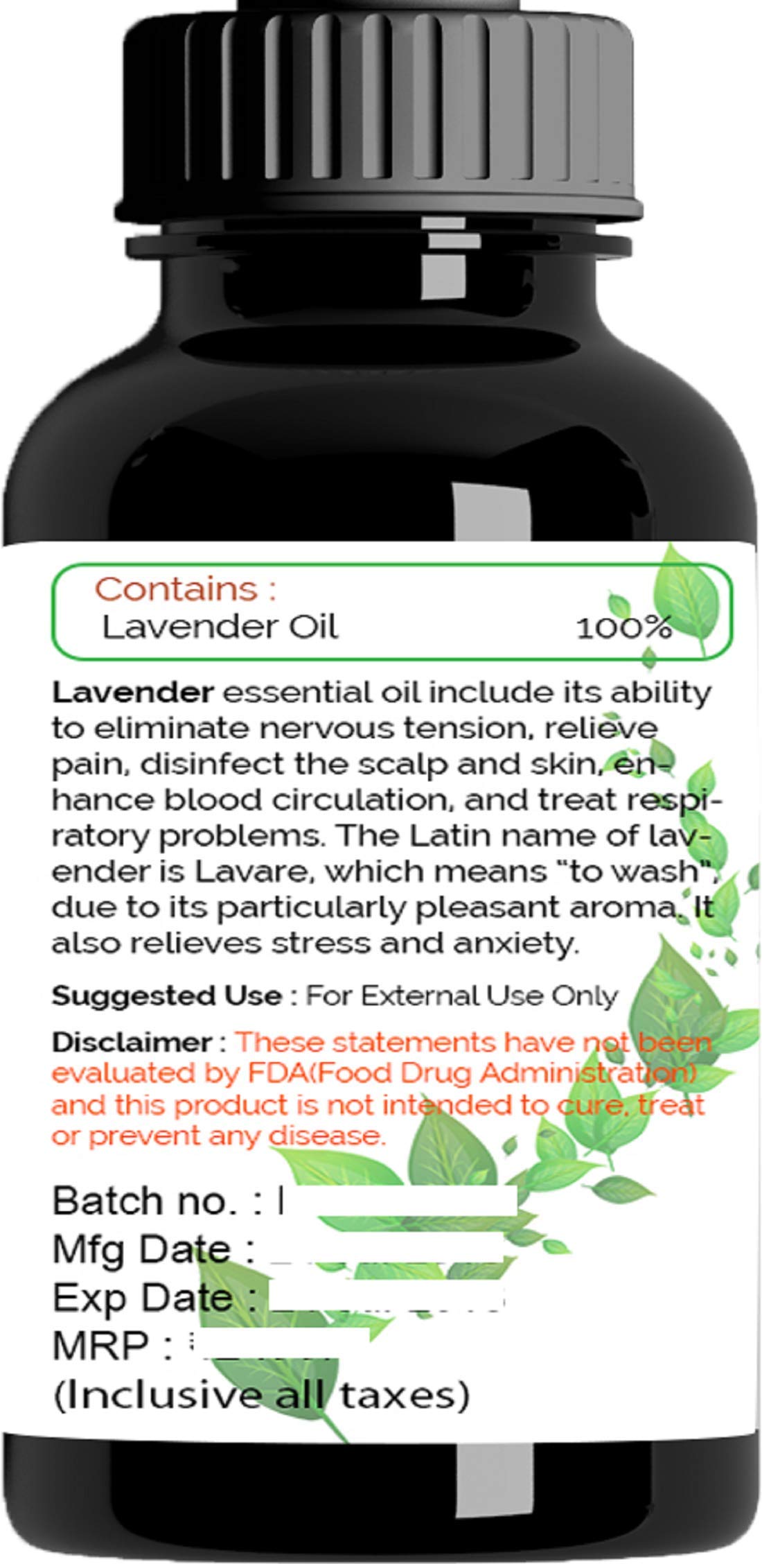 Pure Lavender Essential Oil 15ml - 100% Natural Aromatherapy Oil for Relaxation, Sleep & Stress Relief | Perfect for Diffusers, Massage & Skin Care