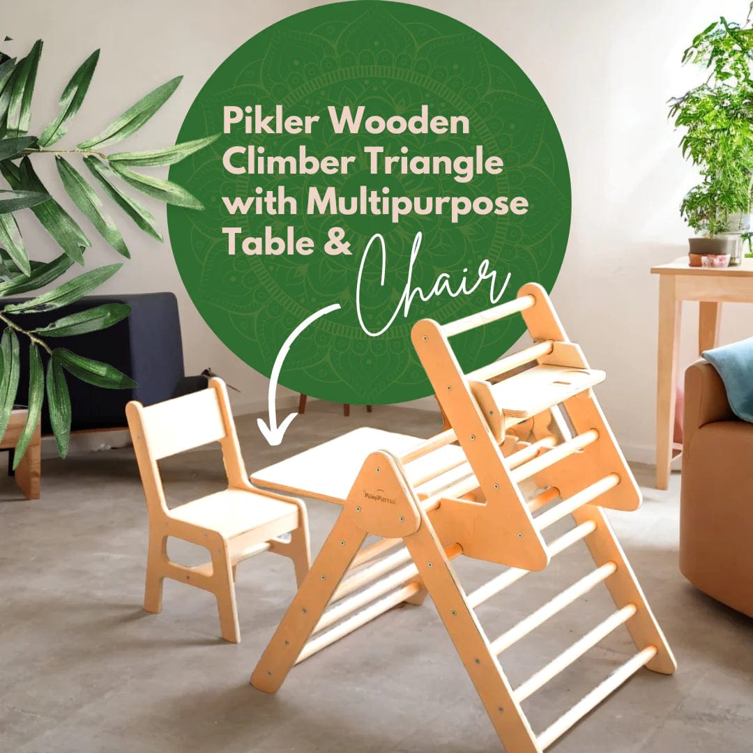 Montessori Pikler Wooden Climber Triangle Set with Slide, Ramp & Arch - Foldable Toddler Climbing Gym for Indoor/Outdoor Play - Perfect for Home, Daycare & Preschool Development Activities