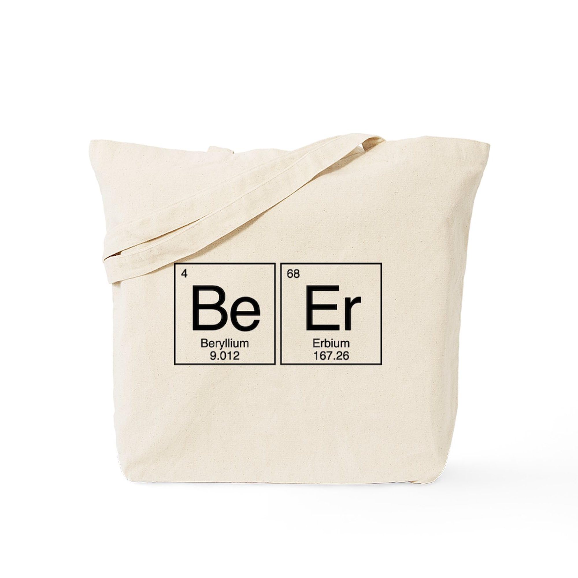 Beer Periodic Table Tote Bag - Natural Canvas Reusable Grocery Shopping Bag - Perfect for Beer Lovers, Science Enthusiasts & Eco-Friendly Shoppers - Great for Groceries, Beach Trips & College Campus Use
