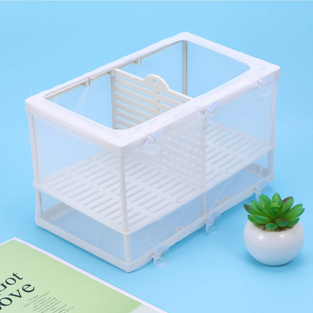 Aquarium Fish Breeding Box - Large Mesh Net Hatchery for Fry, Guppies, and Livebearers | Safe Isolation Tank for Pregnant Fish and Baby Fry | Perfect for Fish Tanks, Aquariums, and Breeding Setups