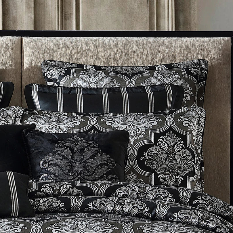 Davinci Chamonix Silver European Pillowcase - Luxury 100% Cotton Bedding for Queen & King Size Beds - Perfect for Home Decor, Guest Rooms & Hotel Style Bedrooms
