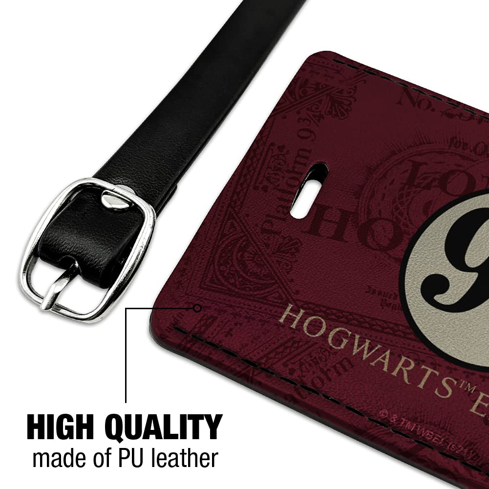 Harry Potter Hogwarts Express Leather Luggage Tag - Personalized ID Card Holder for Suitcases, Backpacks & Travel Bags - Perfect for Harry Potter Fans & Travel Enthusiasts