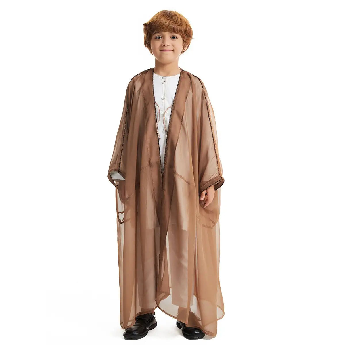 Authentic Middle Eastern Arab Boy Bisht - Traditional Embroidered Robe for Special Occasions | Perfect for Weddings, Eid Celebrations & Cultural Events