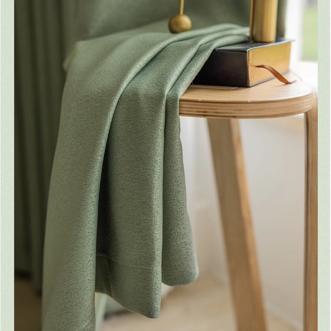Vera Sage Green Blackout Thermal Insulated Curtains for Bedroom & Living Room - Noise Reducing, Energy Saving, Custom Size, Home Decor