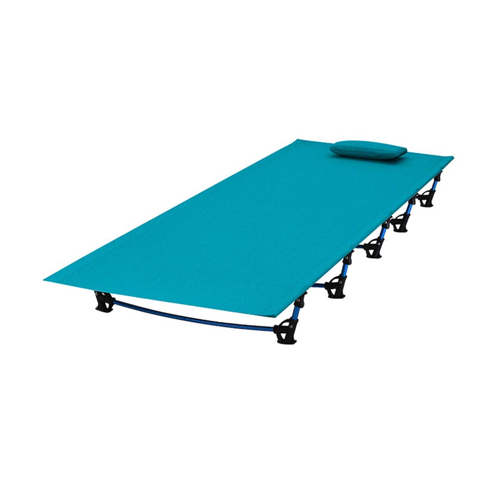 LSYOA Portable Folding Camping Cot - Lightweight Compact Sleeping Bed with Storage Bag, Supports 220 lbs (100kg) - Blue - Perfect for Outdoor Camping, Hiking, Backpacking & Emergency Preparedness