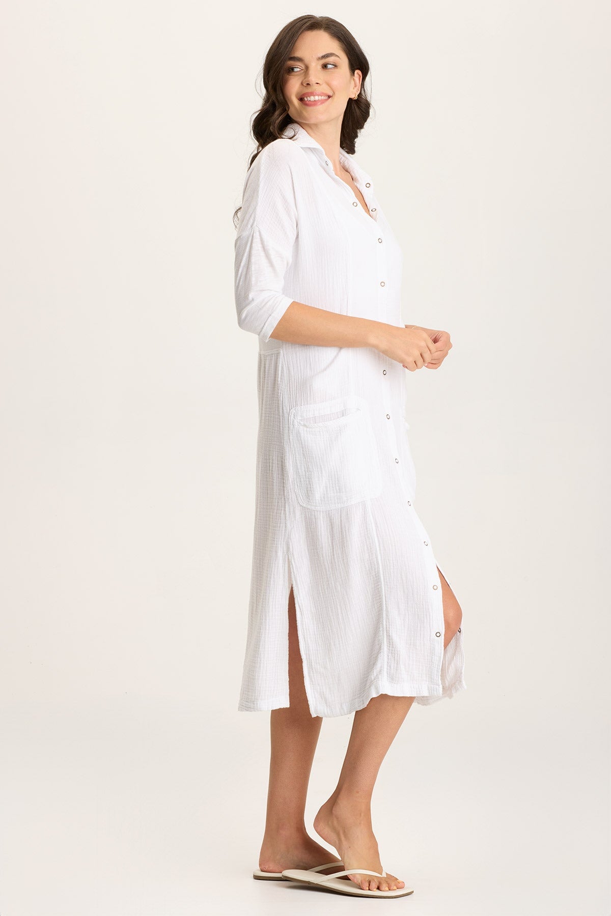 Hogue Gauze Duster Dress with Snap Front - Boho Chic Loose Fit Maxi Dress for Women | Perfect for Beach, Vacation & Summer Outfits