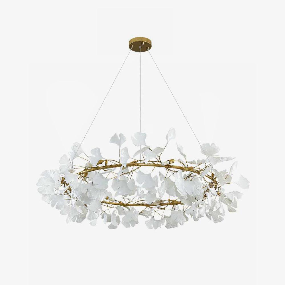 Elegant Ginkgo Leaf Chandelier - Modern Gold Ceiling Light Fixture for Dining Room, Living Room & Bedroom Decor - Perfect for Home Lighting and Interior Design