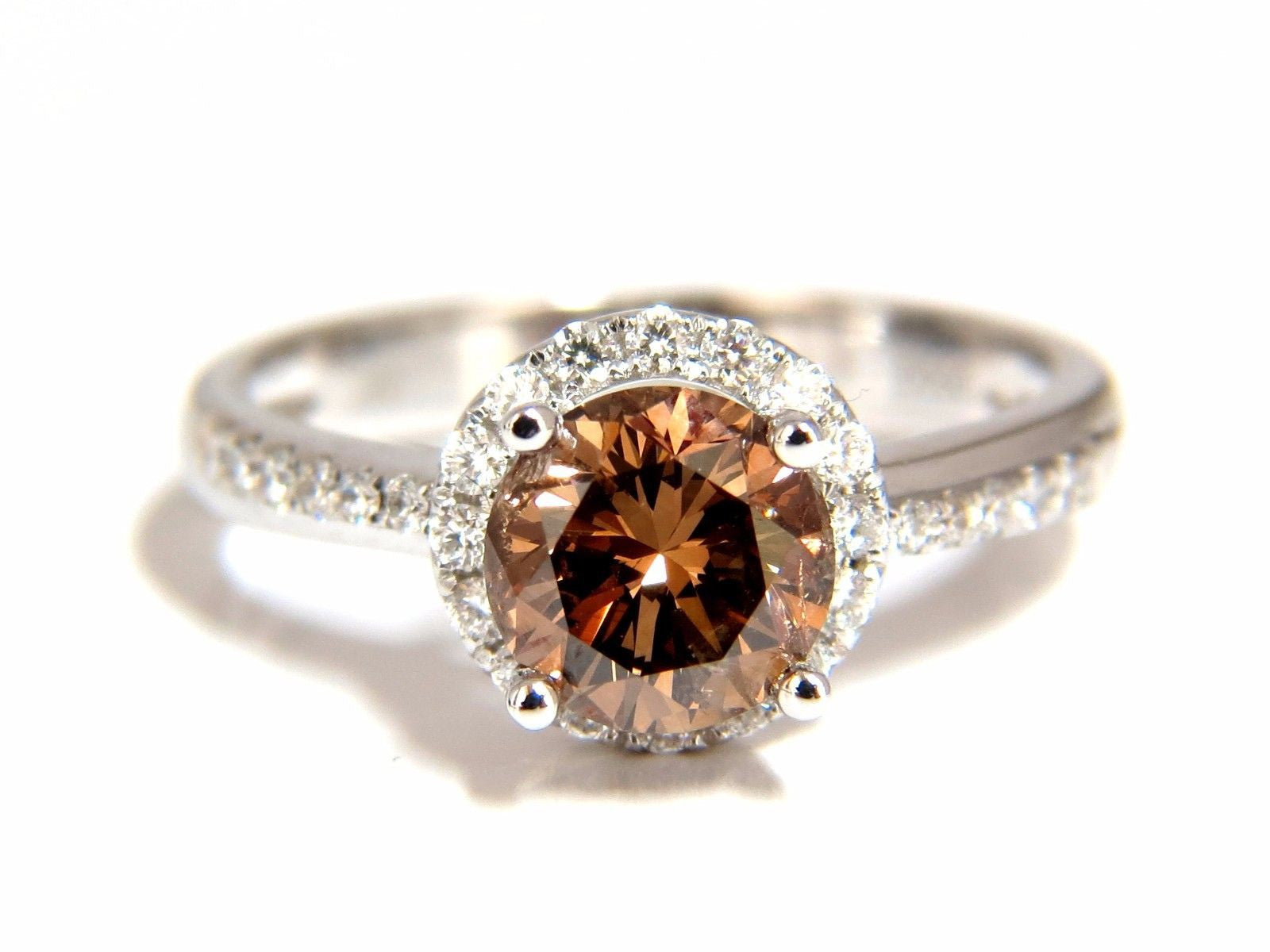 1.78ct Natural Fancy Vivid Orange Brown Diamond Ring in 18K Gold - Elegant Jewelry for Weddings, Anniversaries & Special Occasions