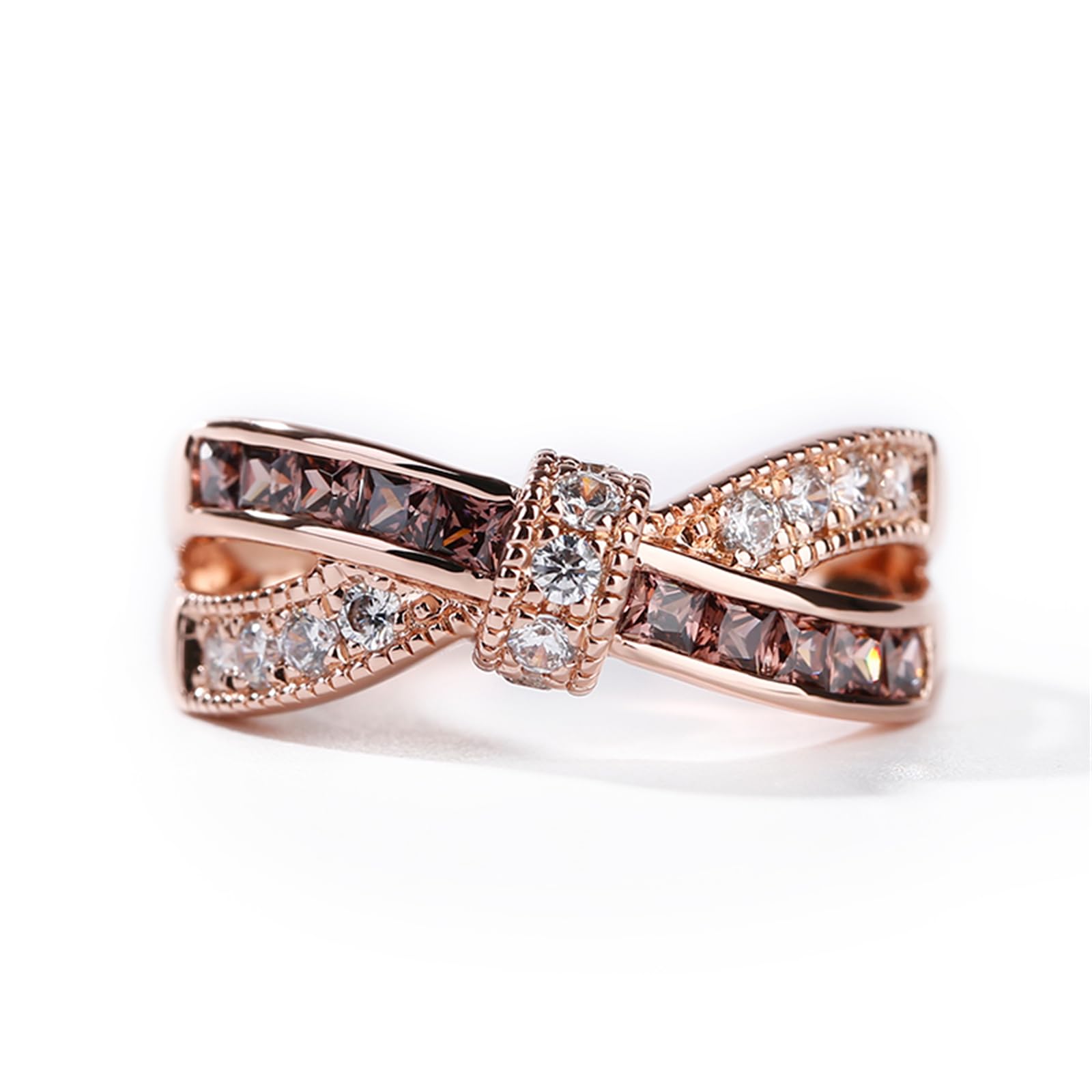 Jeulia Sterling Silver Crossover Women's Band Ring - Elegant Anniversary & Promise Ring for Her with Gift Jewelry Box | Perfect for Engagement, Wedding, Valentine's Day Gifts
