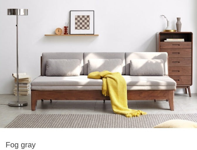 Solid Oak Wood Sofa Bed - Foldable & Convertible for Living Room, Guest Room, or Small Spaces - Multi-Functional Furniture for Comfort & Style