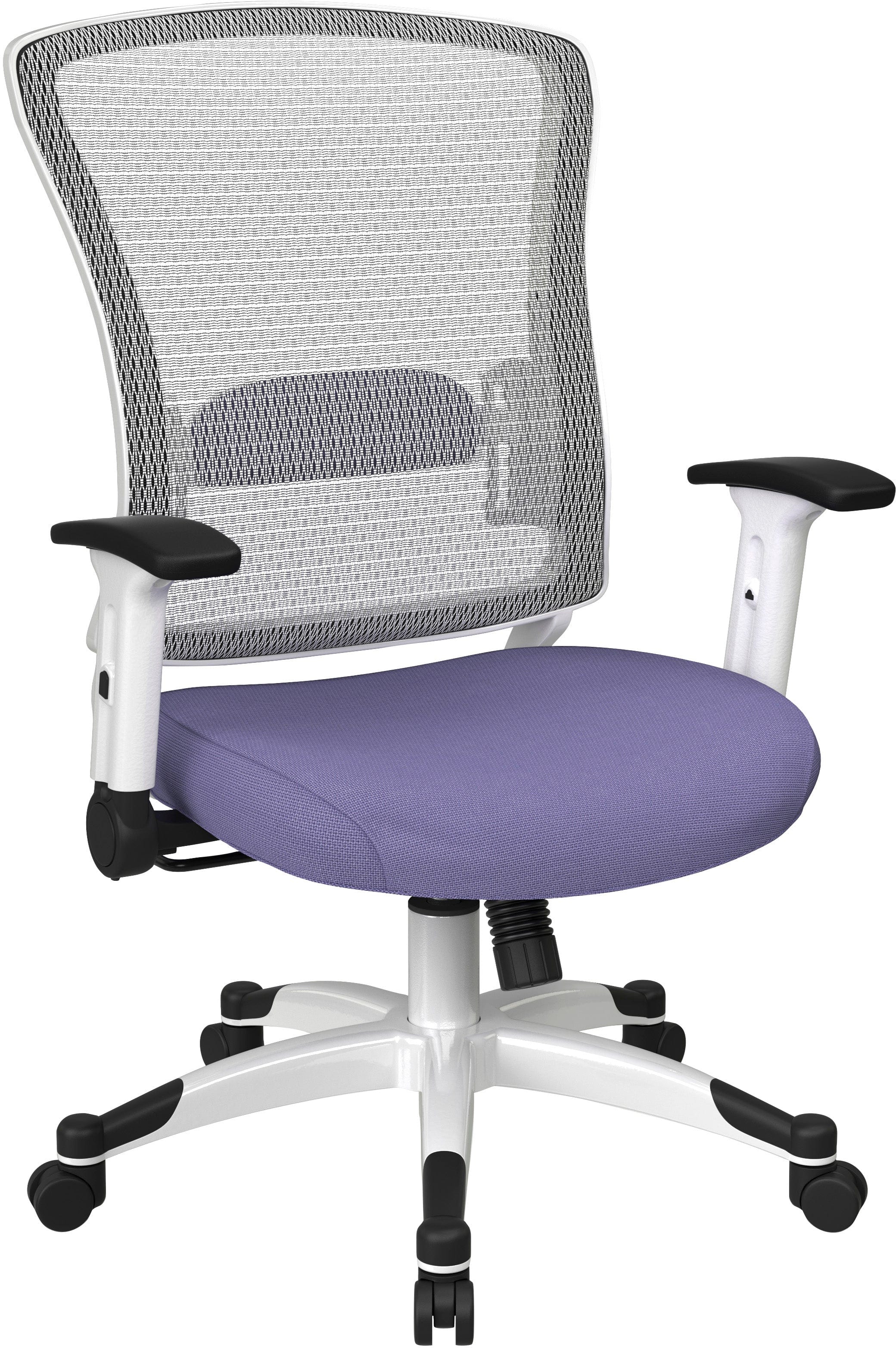 Office Star White Frame Managers Chair - Ergonomic Mesh Back, Adjustable Height, Fun Colors (317W W1C1F2W) - Perfect for Home Office, Conference Rooms & Executive Workspaces
