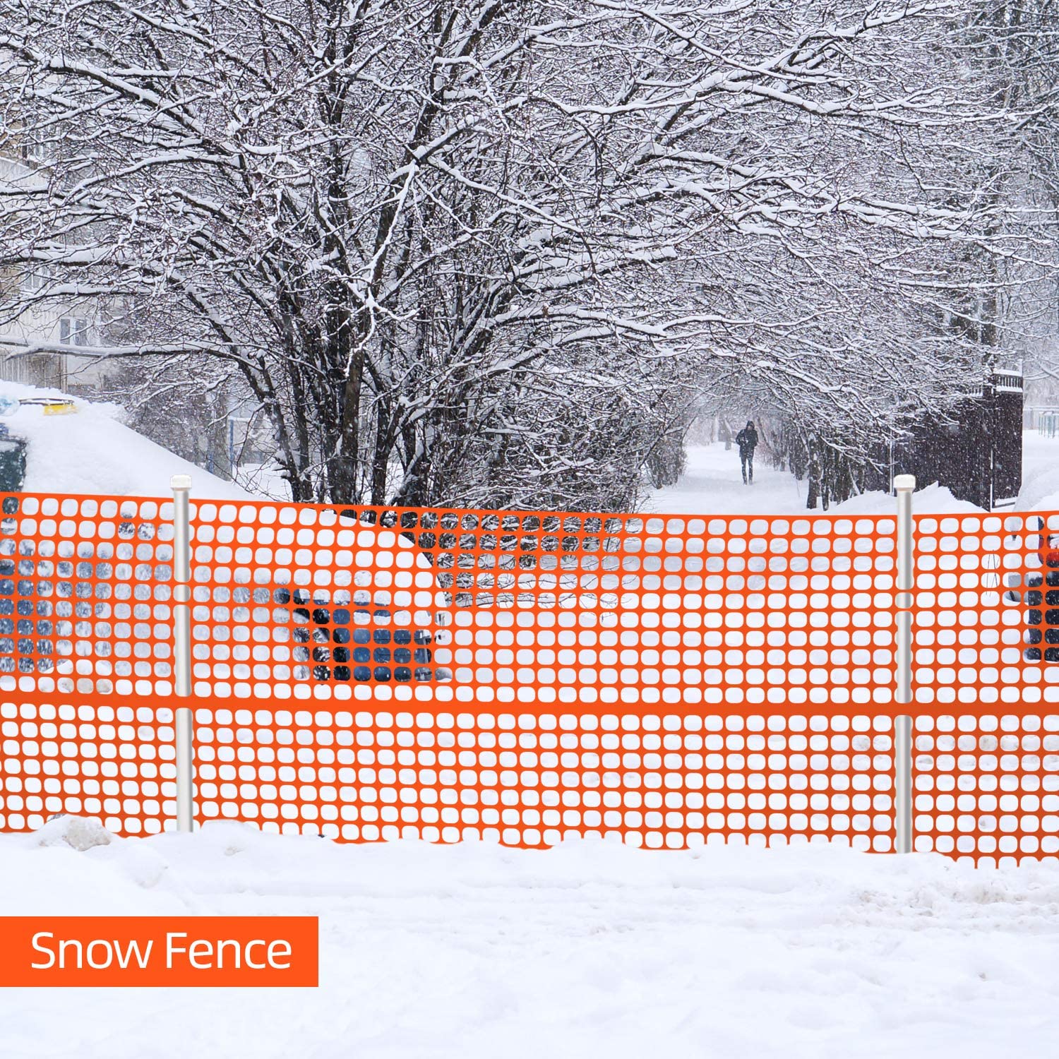 Ohuhu Heavy Duty 4x100 FT Plastic Garden Fence Roll - 15LB Safety Barrier for Dogs, Deer, Rabbits & Poultry | Reusable Outdoor Animal Fencing & Temporary Pool Mesh Netting | Perfect for Backyards, Farms & Pool Protection