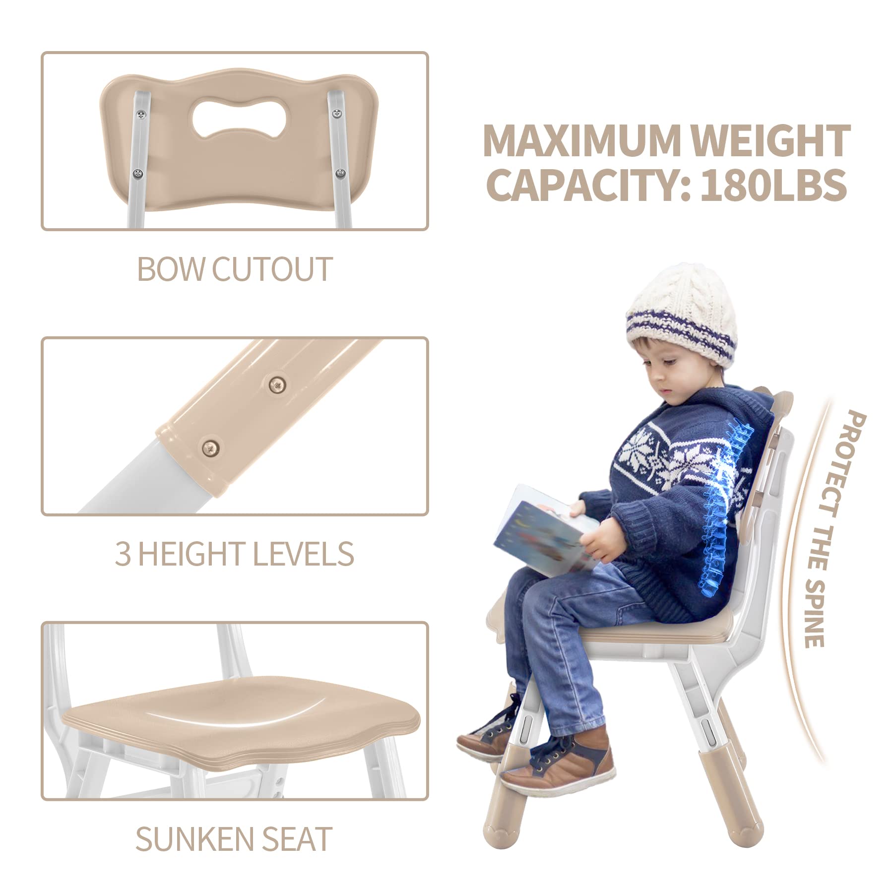 Adjustable Height Toddler Table and Chairs Set for 4 Kids - 47.2