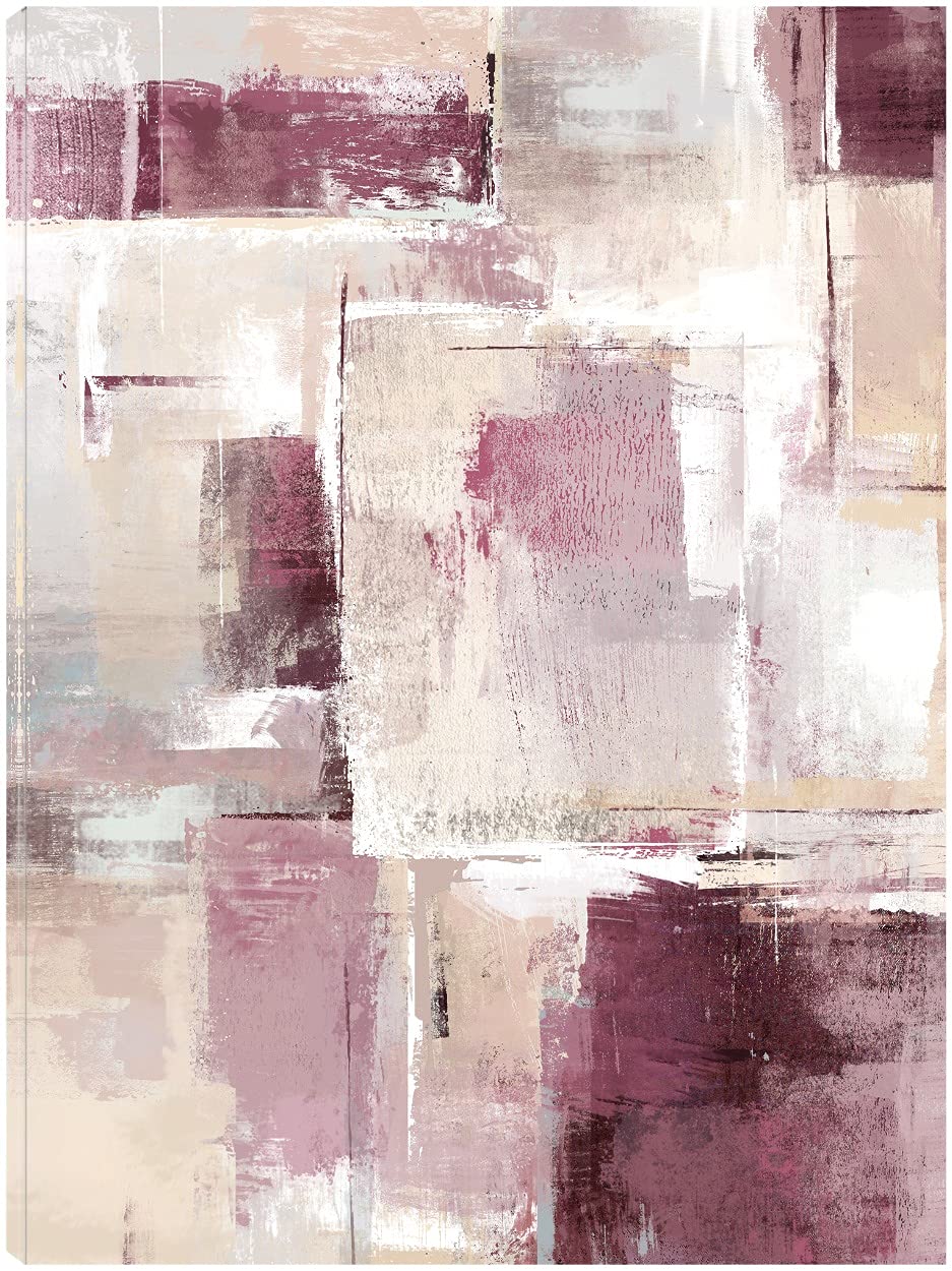 Abstract Canvas Wall Art - Handmade Fine Art Canvas Block Painting by Willowbrook - Ready to Hang 35x46 Inch - Perfect for Living Room, Bedroom, Office & Home Decor