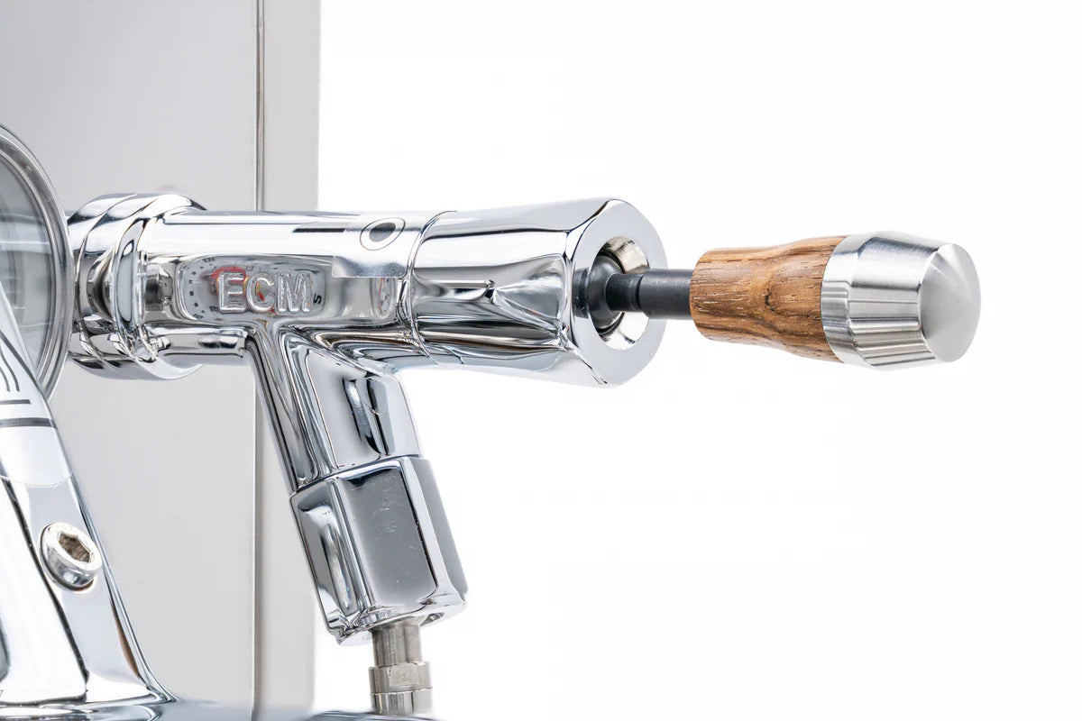 ECM Synchronika Zebra Wood & Chrome Espresso Machine - Professional Barista-Grade Coffee Maker for Home & Cafe Use