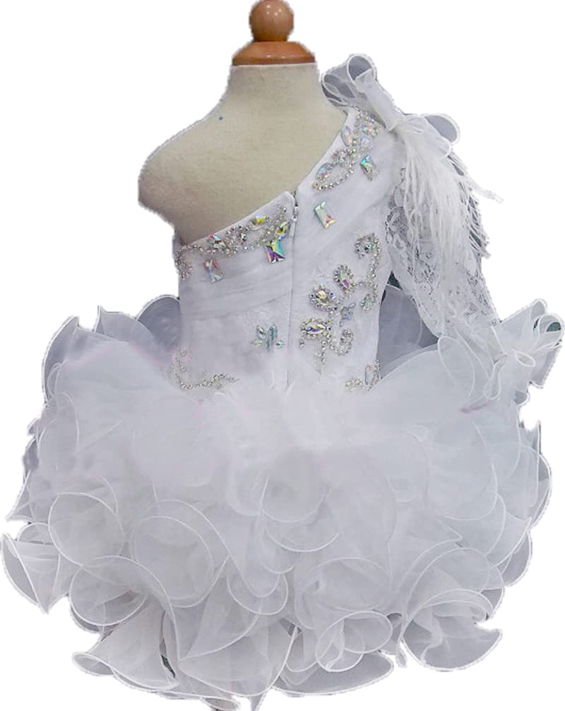 Jenniferwu G068 Infant Toddler Baby Newborn Little Girl's Pageant Party Birthday Dress - Elegant Floral Lace Gown for Special Occasions, Christening, Photo Shoots & First Birthday Celebrations