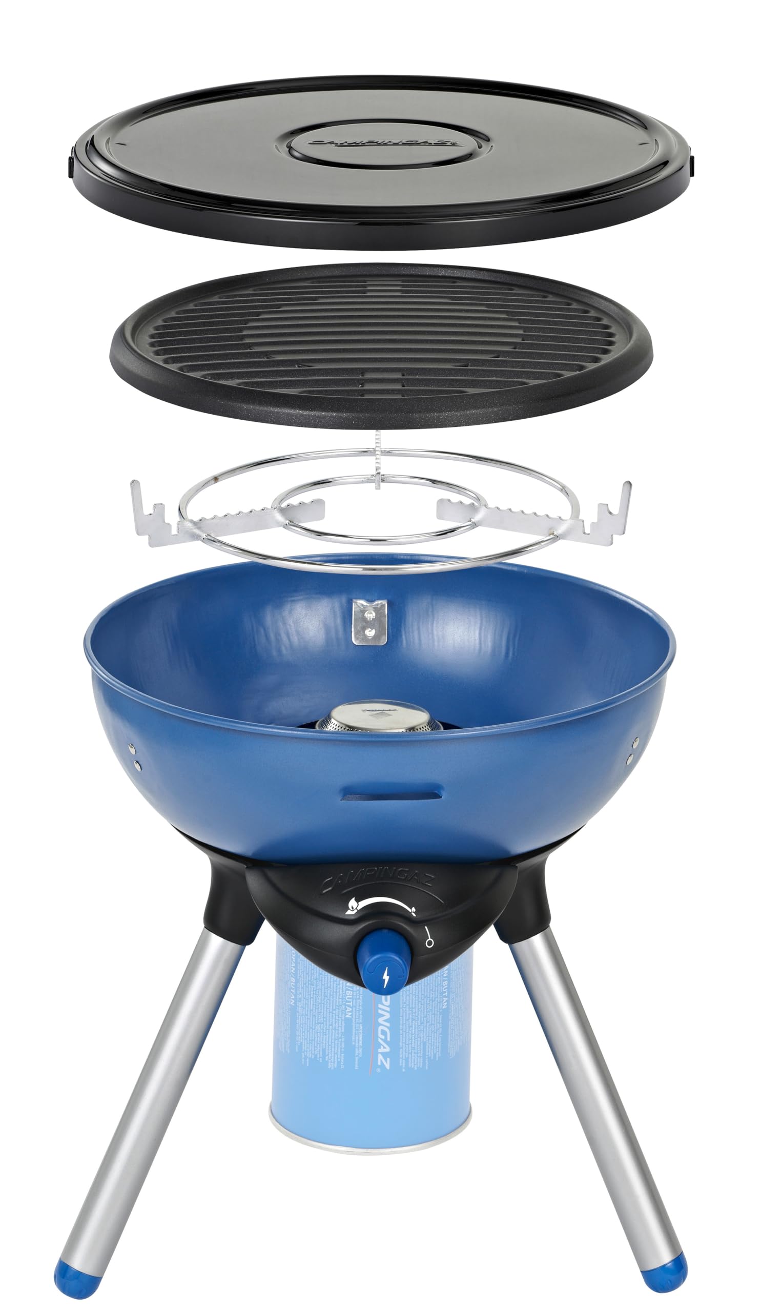 Portable Party Grill 200 Gas Stove - Blue & Black Outdoor Camping & Backyard BBQ Cooking Stove for Picnics, Tailgating & RV Trips