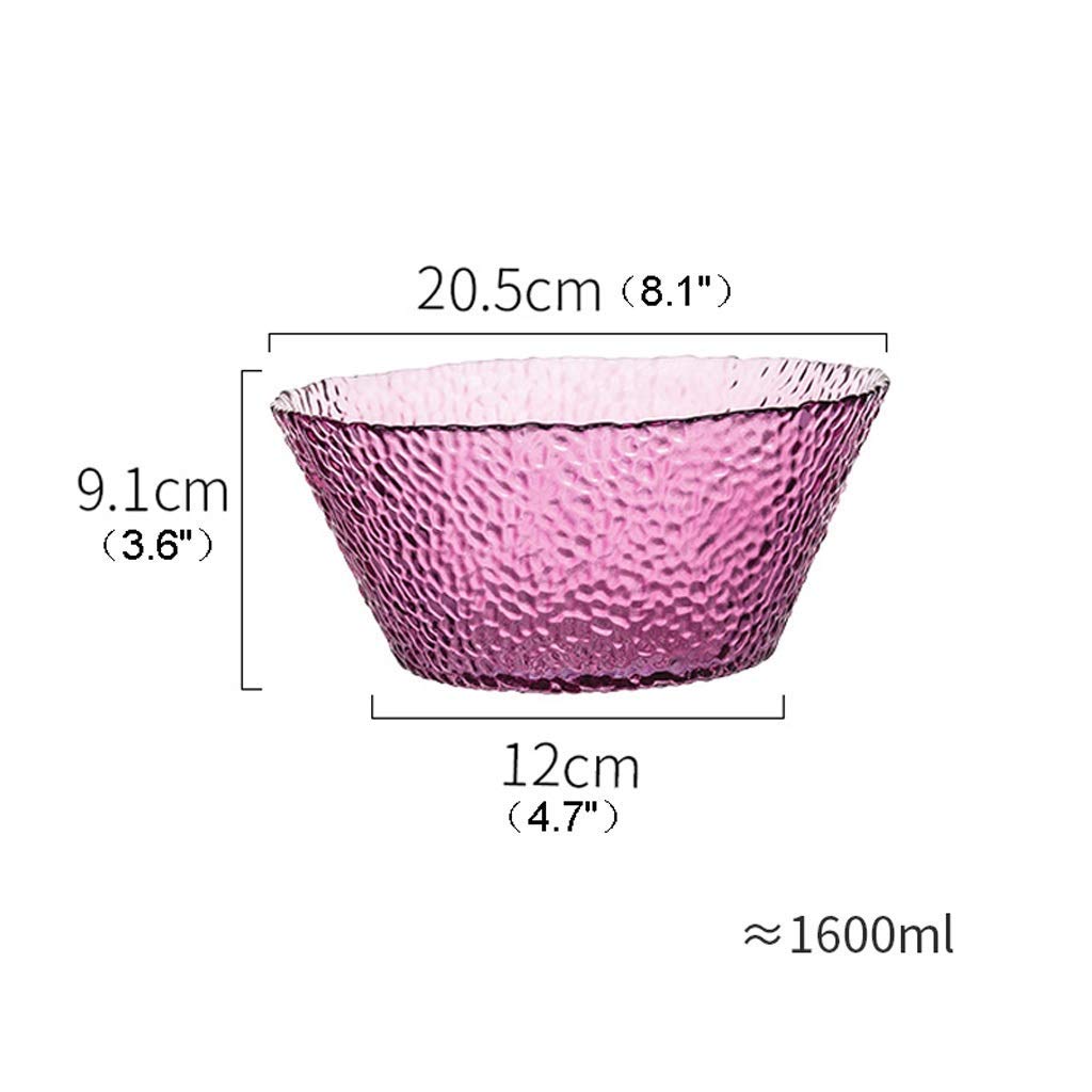 Colorful Stackable Glass Mixing Bowls Set of 4 (1.6L) - Mini Prep Bowls, Salad Bowls & Dinner Plates for Appetizers, Creative Tableware for Kitchen, Dining & Entertaining