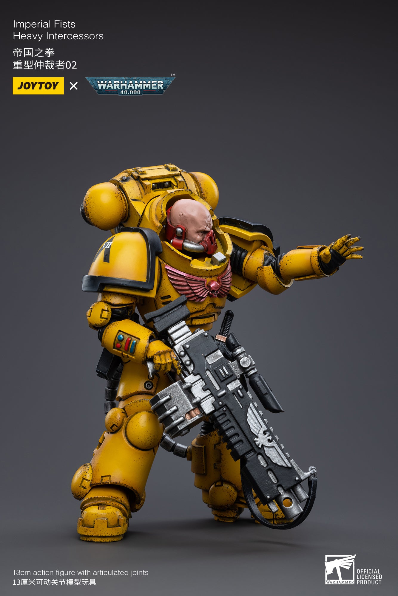 JOYTOY 1/18 Warhammer 40K Imperial Fists Heavy Intercessors Rogfried Pertanal Action Figure - Collectible Model for Warhammer Fans, Tabletop Gaming & Display