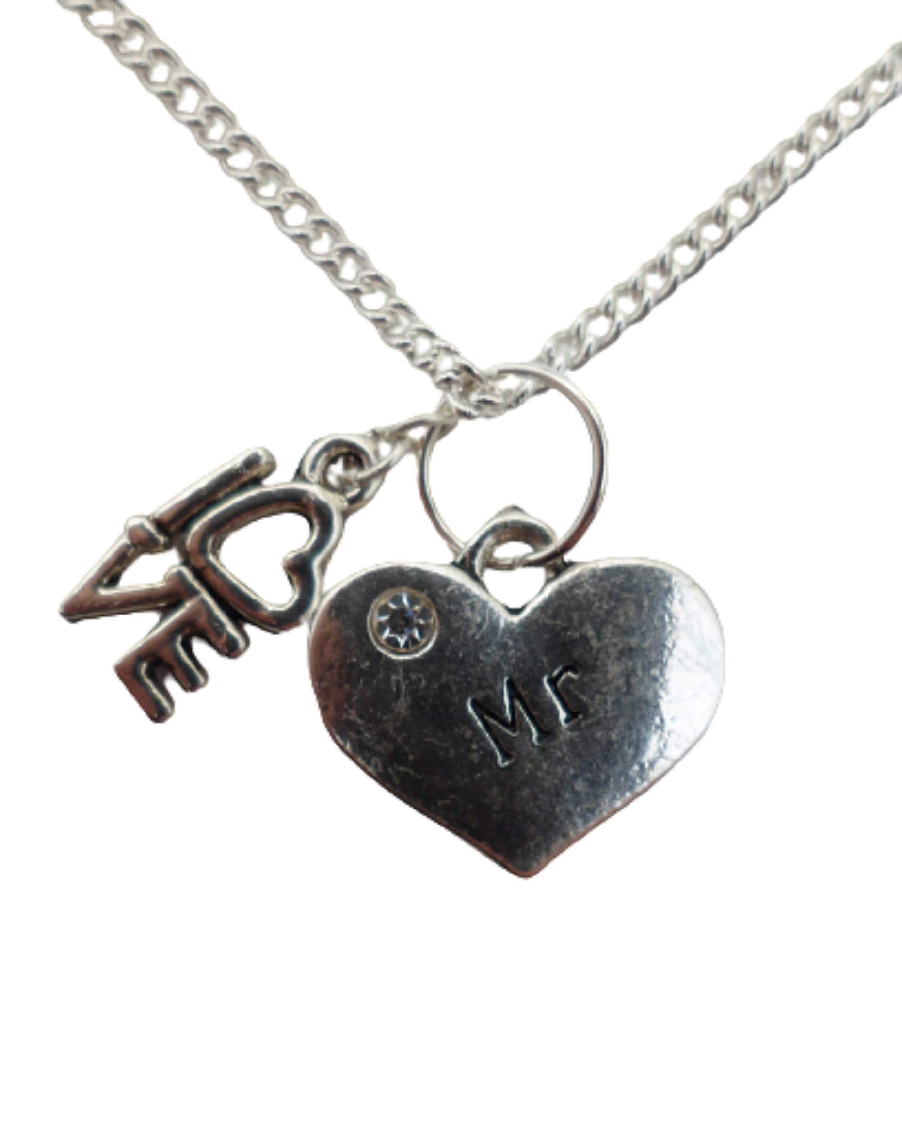 Sterling Silver Plated Heart Charm Necklace for Women - Romantic Gift for Her, Valentine's Day Jewelry - Perfect for Date Nights & Special Occasions