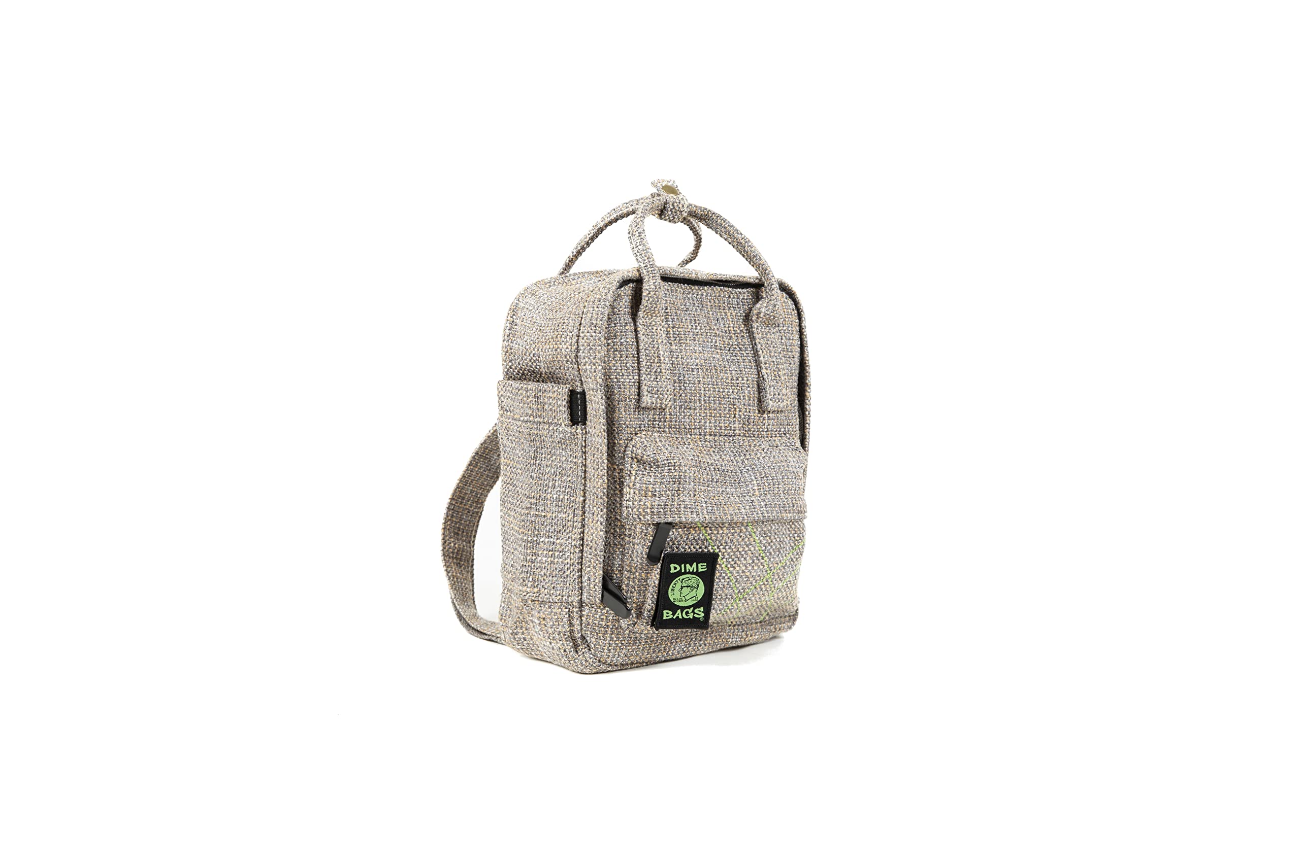 DIME BAGS Mini Backpack - Hemp Material Small Travel Backpack for Women & Men - Lightweight Sand Color Daypack for Hiking, Beach, Festival & Daily Use