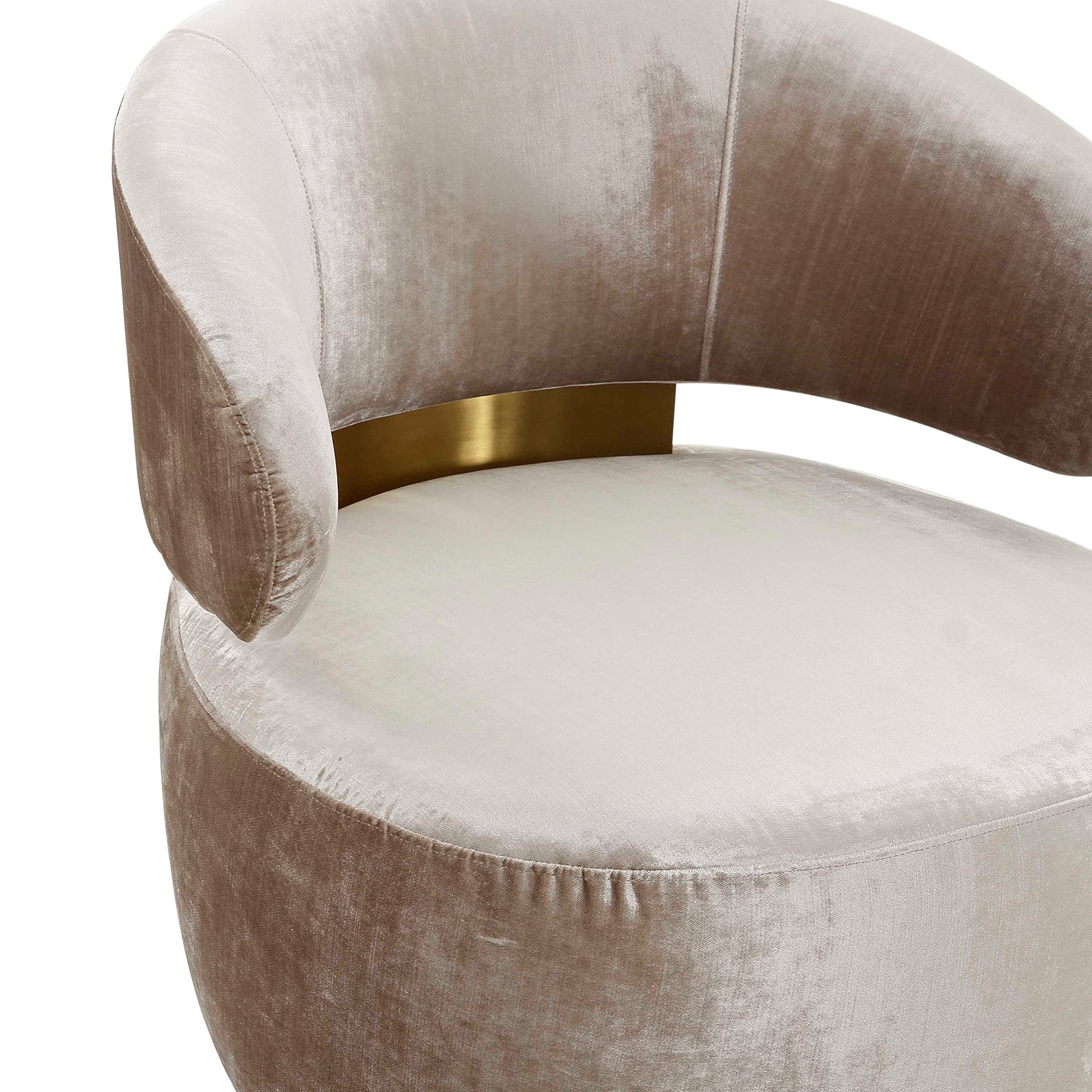 Tov Furniture Austin Upholstered Swivel Chair in Champagne - Modern Living Room Accent Chair for Home Office, Lounge & Reading Nook