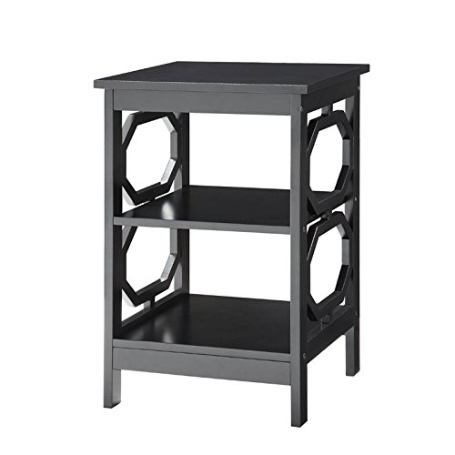 Pemberly Row Black End Table - Modern Side Table for Living Room, Bedroom, or Office - Perfect for Lamps, Books, and Decor