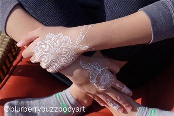 White Henna Lace Temporary Tattoo Kit - 0.5oz Bottle with Precision Tip for Body Art, Mehndi Designs & Festival Makeup - Perfect for Weddings, Parties & Cultural Celebrations
