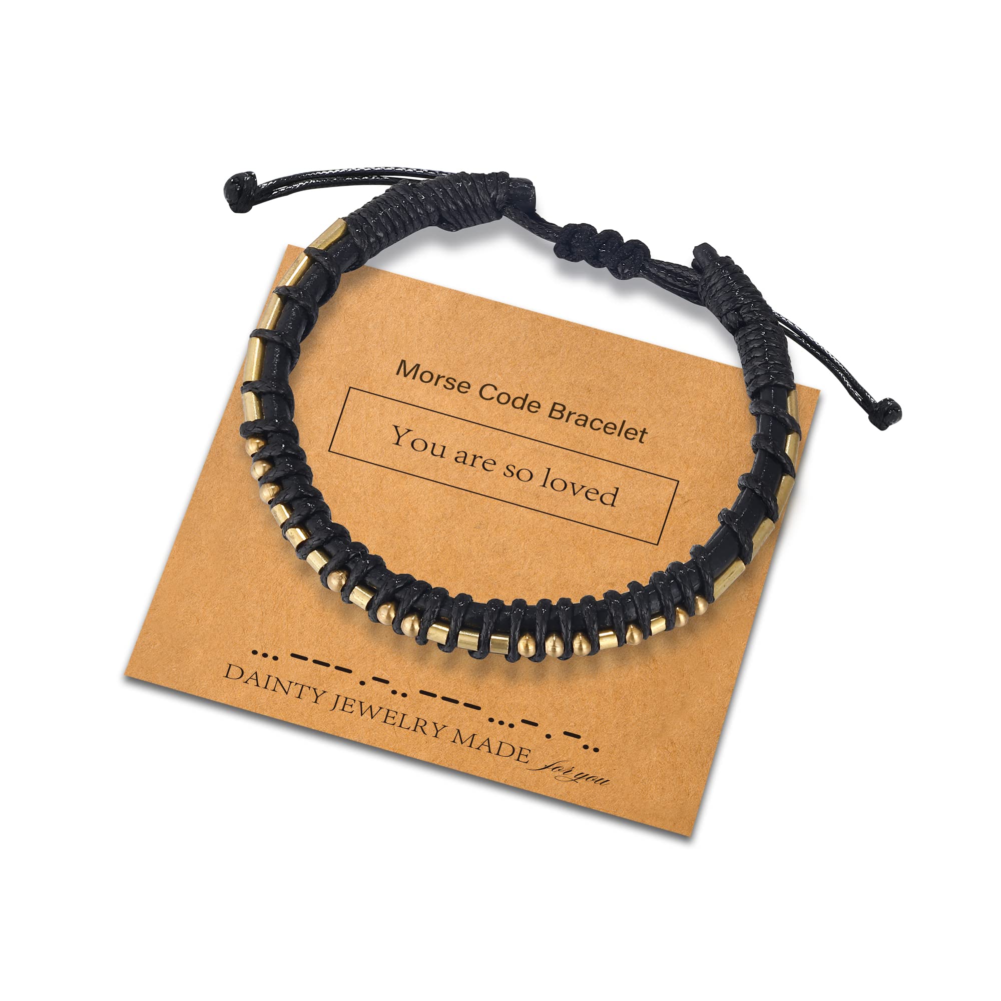 Yoosteel Adjustable Morse Code Bracelet for Women & Men - Inspirational Leather Bracelet Jewelry, Unique Birthday & Friendship Gift for Him or Her - Perfect for Daily Wear, Special Occasions & Meaningful Gifting