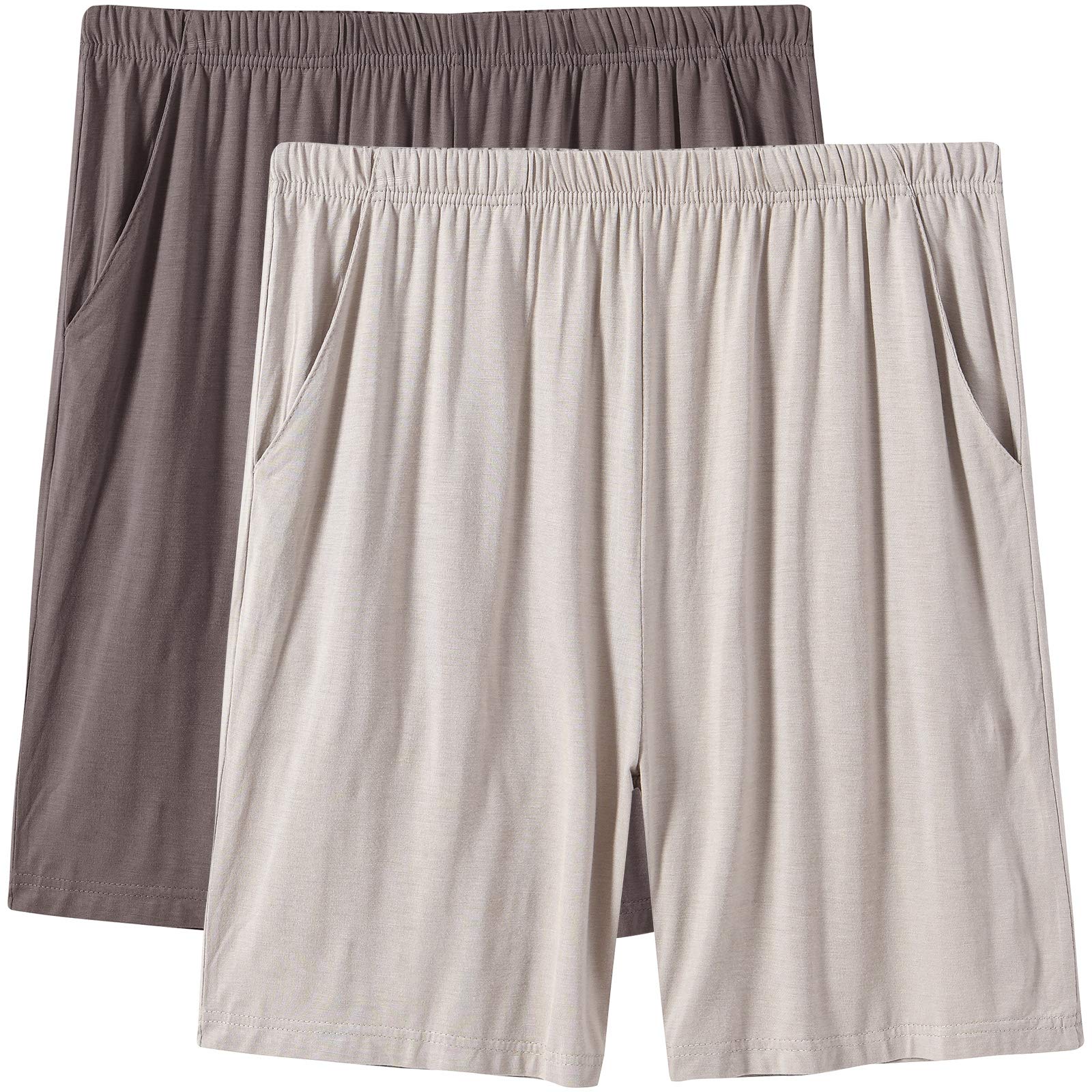 JINSHI Men's Pajama Shorts - Soft & Breathable Lounge Sleep Shorts with Pockets for Summer Nights & Relaxing at Home