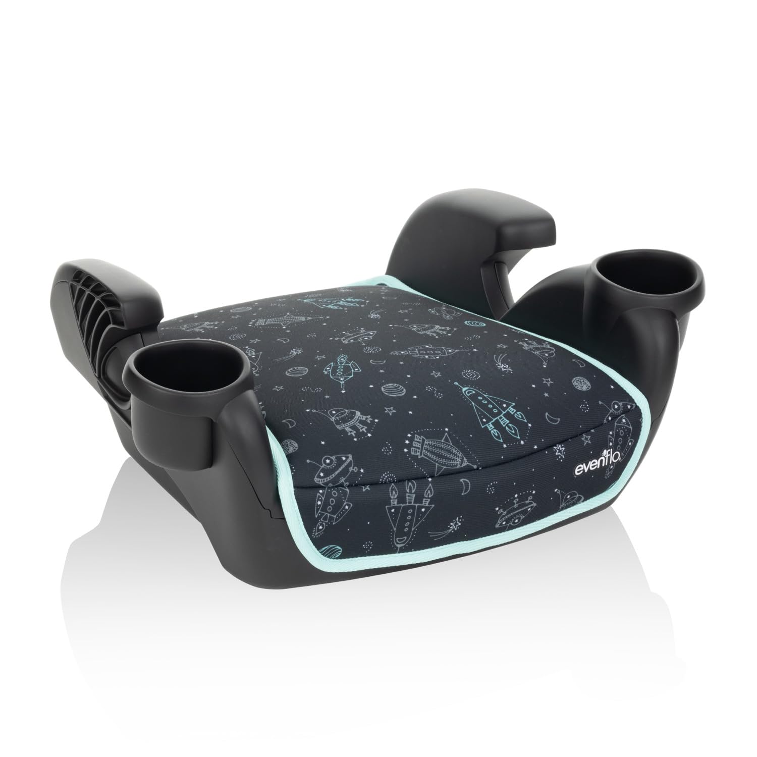 Evenflo GoTime No Back Booster Car Seat for Kids - Lightweight & Portable (Blue Astro) - Perfect for Travel, School & Everyday Use