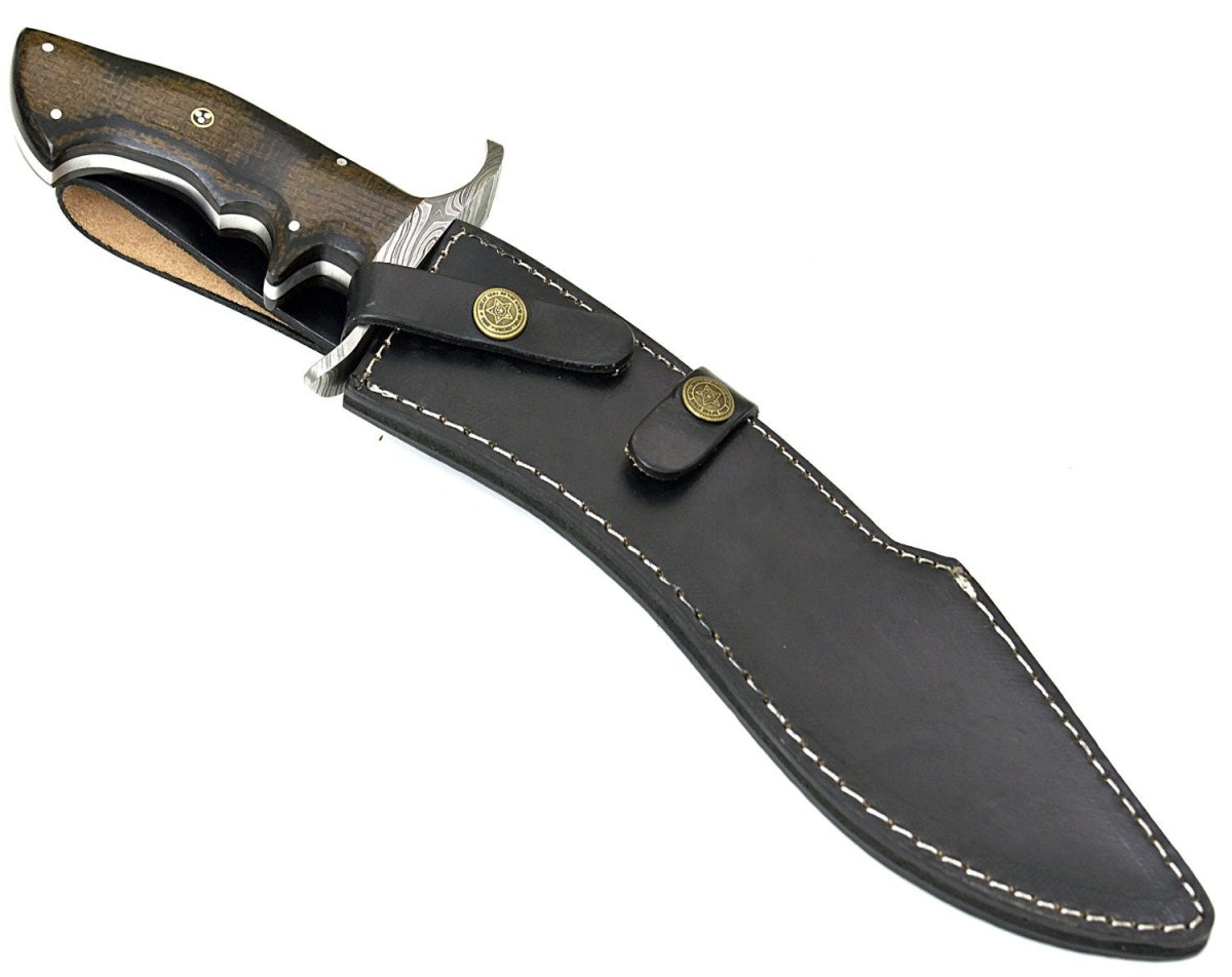 Valor Premium Bowie Knife with Durable Micarta Handle - Hunting, Camping & Outdoor Survival Knife for Bushcraft and Tactical Use