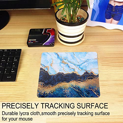 Non-Slip Gaming Mouse Pad with Marble Design - 9.5x7.9 Inch Rubber Base Computer Mouse Mat for PC, Laptop & Office Work - Perfect for Esports, Gaming Setups & Home Office Desks
