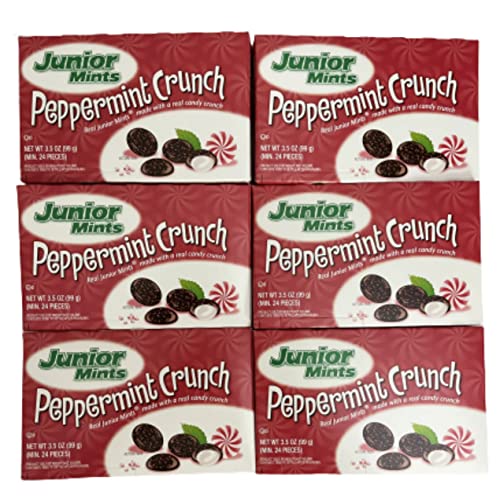 Junior Mints Valentine Heart Shaped Candy 3.5-Ounce Gift Box (Pack of 6) - Delicious Chocolate Mint Candies for Valentine's Day Gifts, Romantic Date Nights & Party Favors