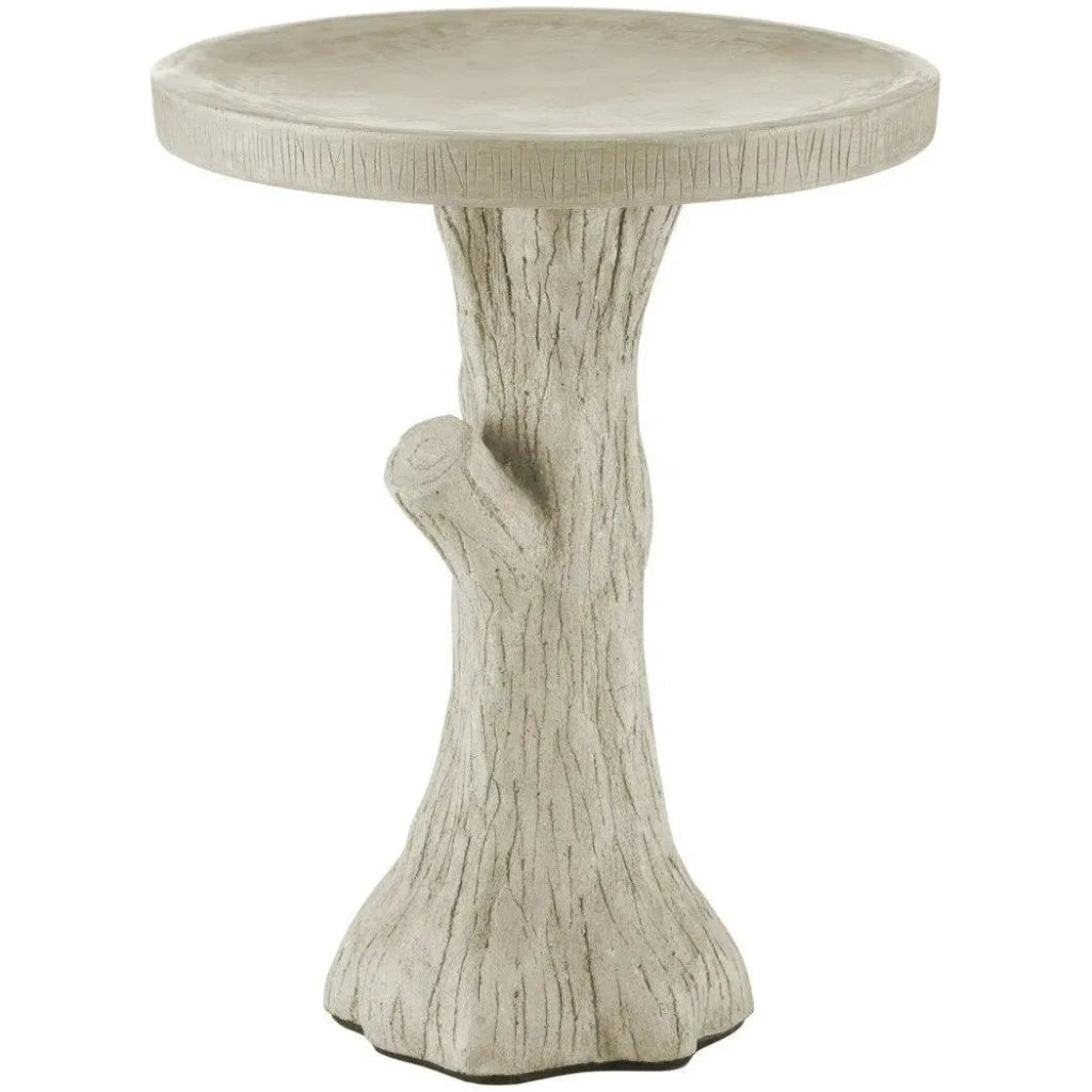 21.5 Inch Faux Bois Concrete & Iron Grey Bird Bath - Outdoor Garden Decoration for Birds and Wildlife