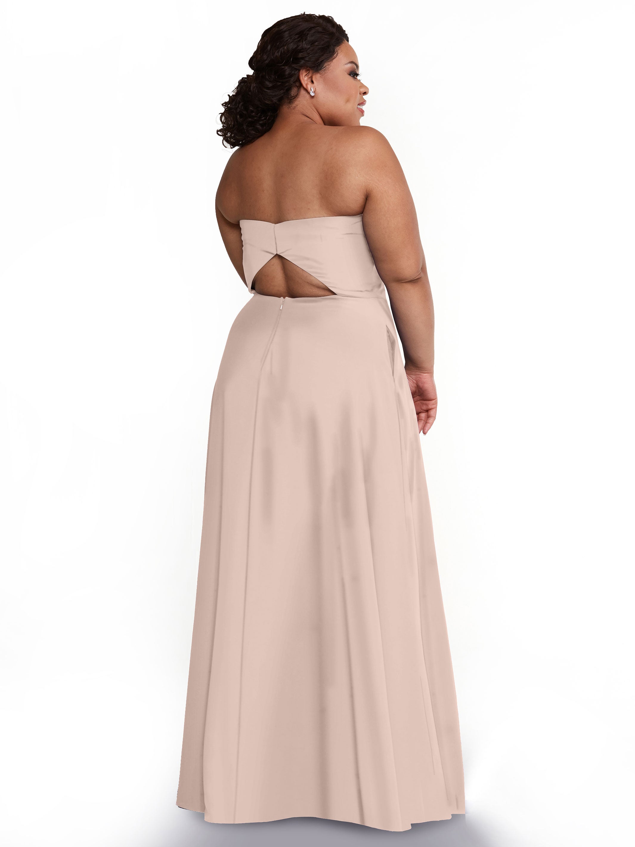 Strapless Stretch Chiffon A-Line Bridesmaid Dress with Pockets & Side Slit - Elegant Formal Wedding Party Gown for Bridesmaids, Evening Events & Special Occasions