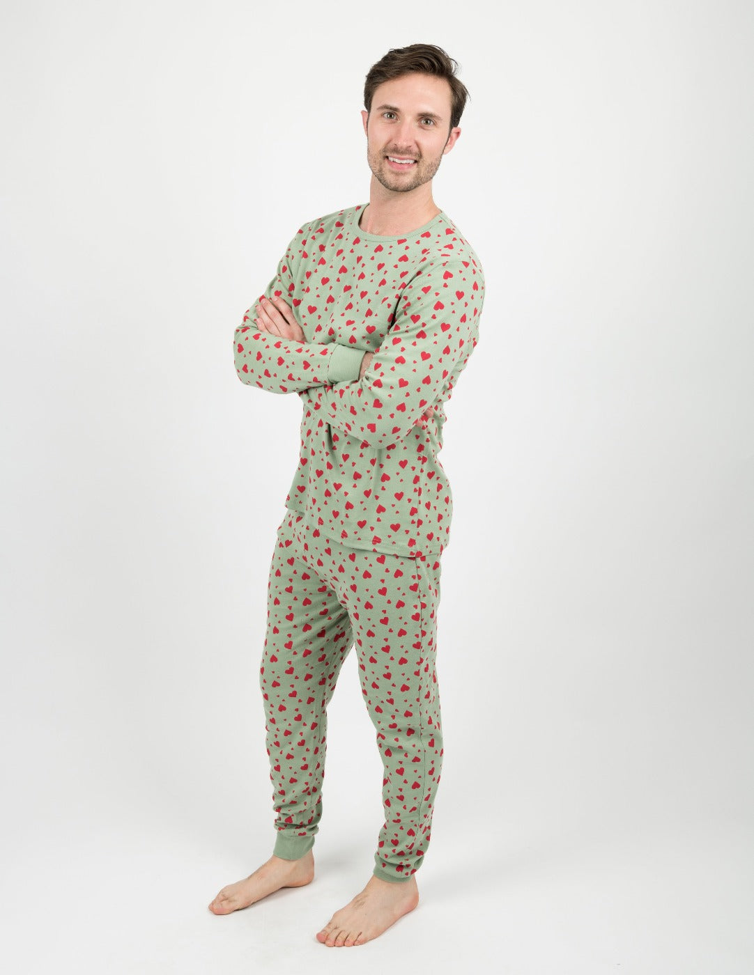 Hearts Matching Family Pajama Set - Cozy Christmas Pajamas for Family Photos & Holiday Gatherings