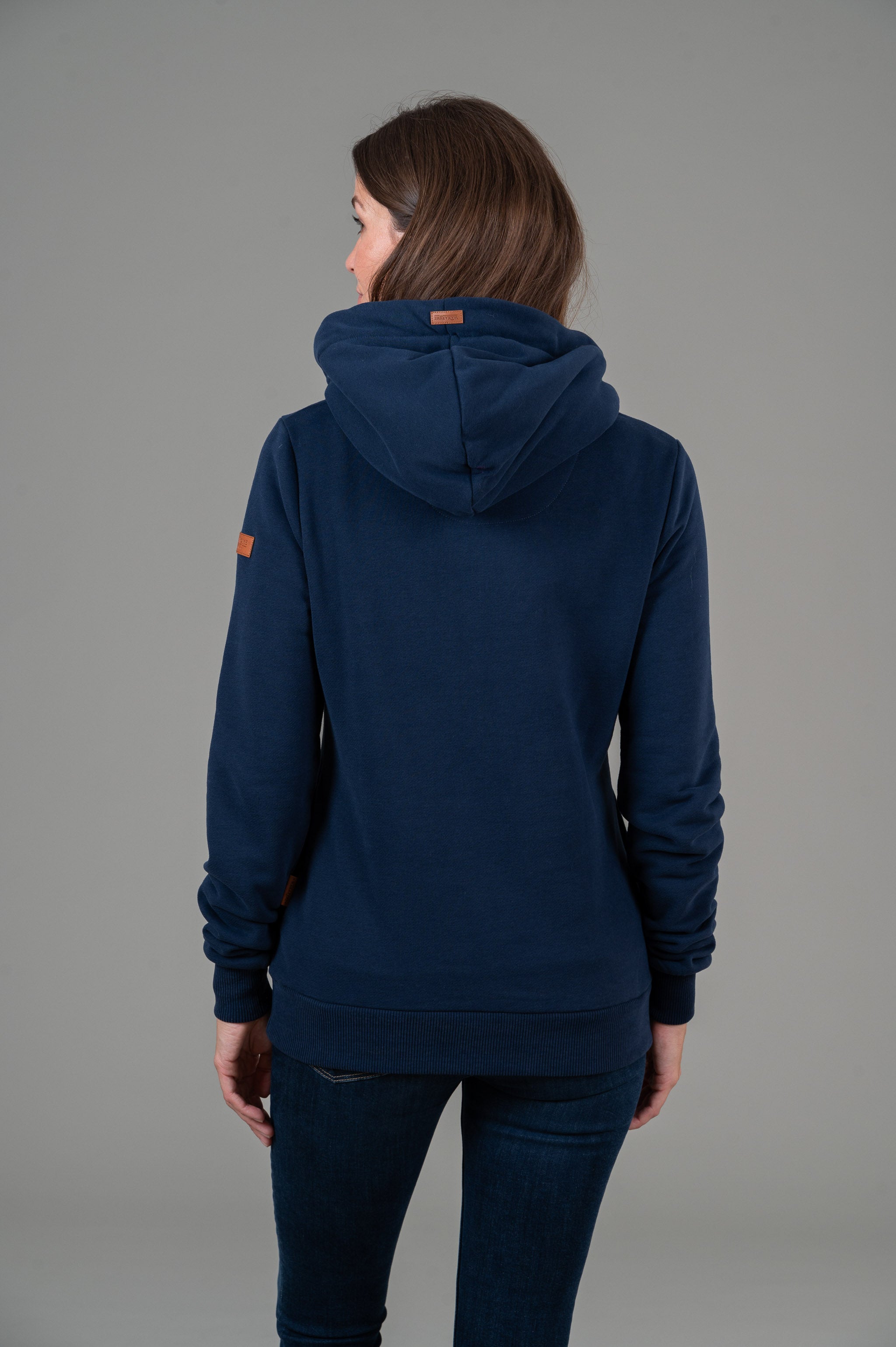 Men's Oxford Blue Button-Up Hoodie with Neck - Stylish Casual Wear for Everyday Outfits & Layering