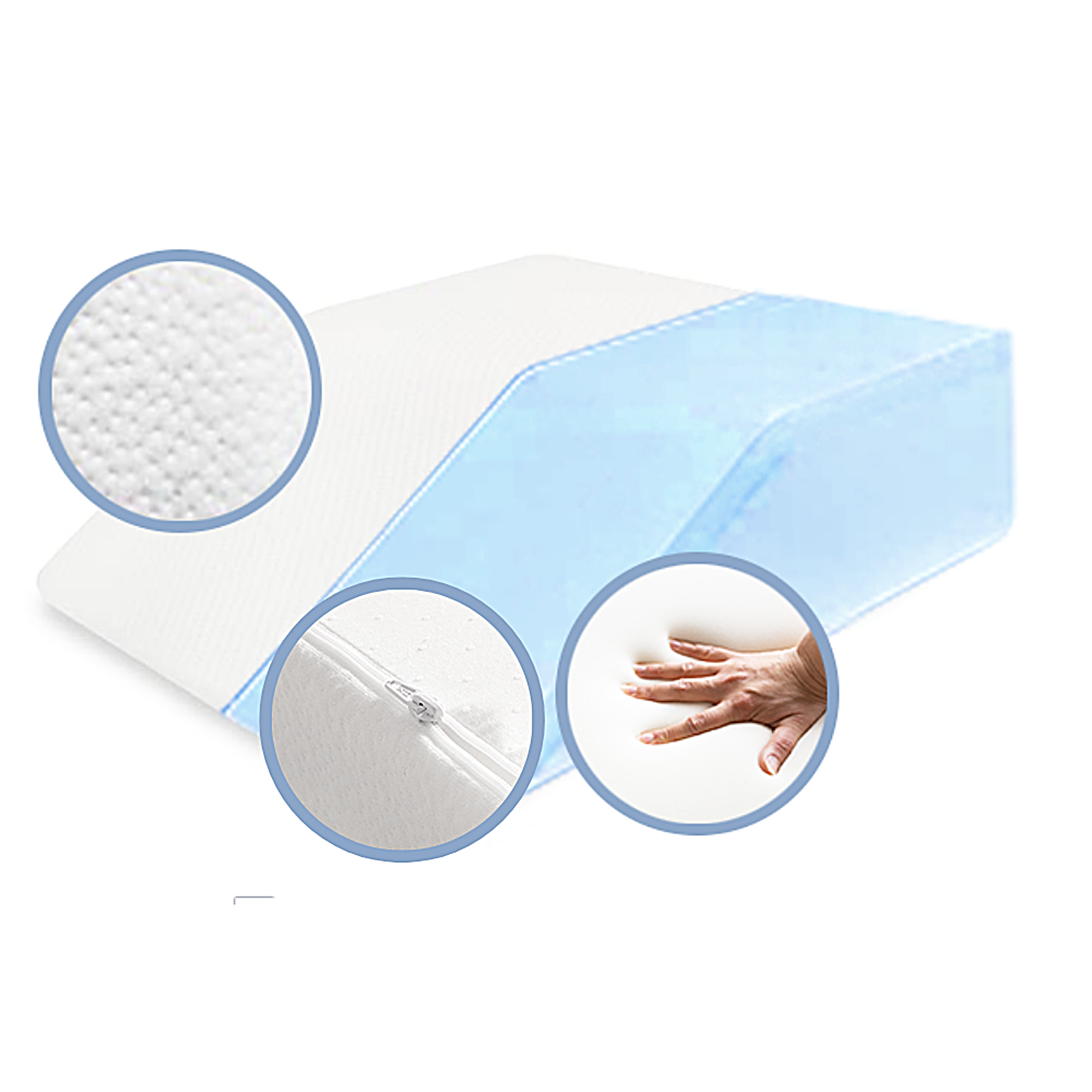 LiftPedic Leg Wedge Pillow for Sleeping - Orthopedic Knee Support Cushion for Back Pain Relief, Sciatica, Circulation - Comfortable & Adjustable Bed Wedge for Side Sleepers, Post-Surgery Recovery & Relaxation