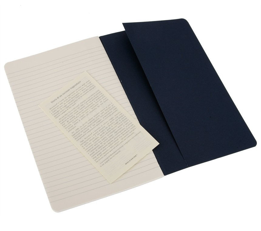 Premium Moleskine Ruled Cahier Journal Set - 3 Pack with Durable Cardboard Cover for Note Taking, Sketching & Daily Planning | Perfect for Students, Artists & Professionals