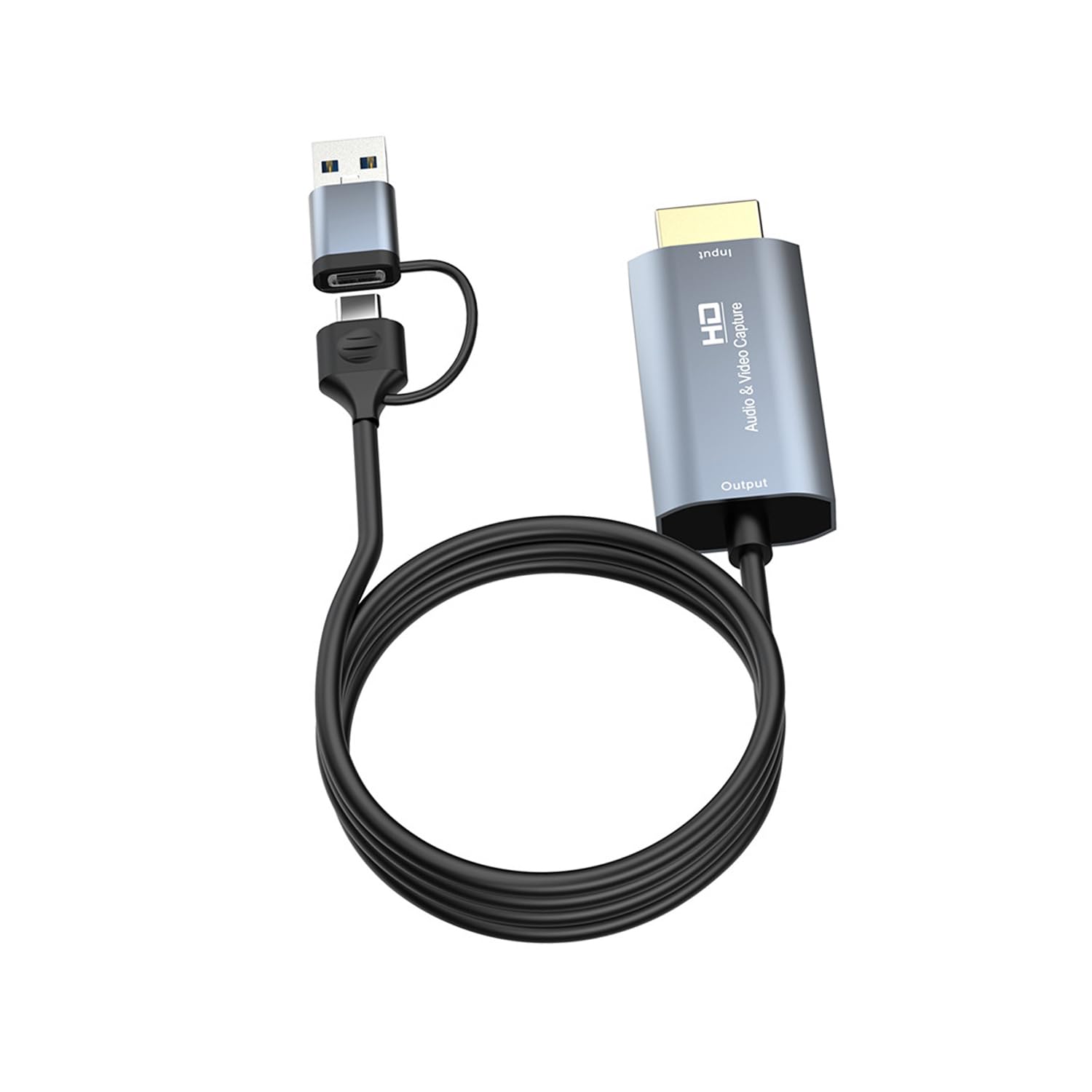HDMI to USB 3.0 Capture Card with 1.8m Cable - 1080P 60fps USB Audio Video Grabber for Live Streaming, Gaming, Video Conference & Teaching | Perfect for Twitch, YouTube, Zoom & Online Classes