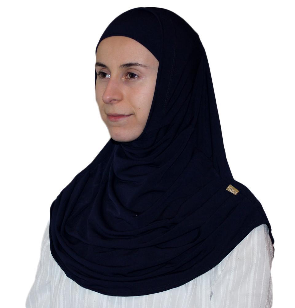 Premium Amira Hijab in Midnight Navy Blue - Soft & Breathable Cotton for Daily Wear - Perfect for Prayer, Work, and Casual Outfits