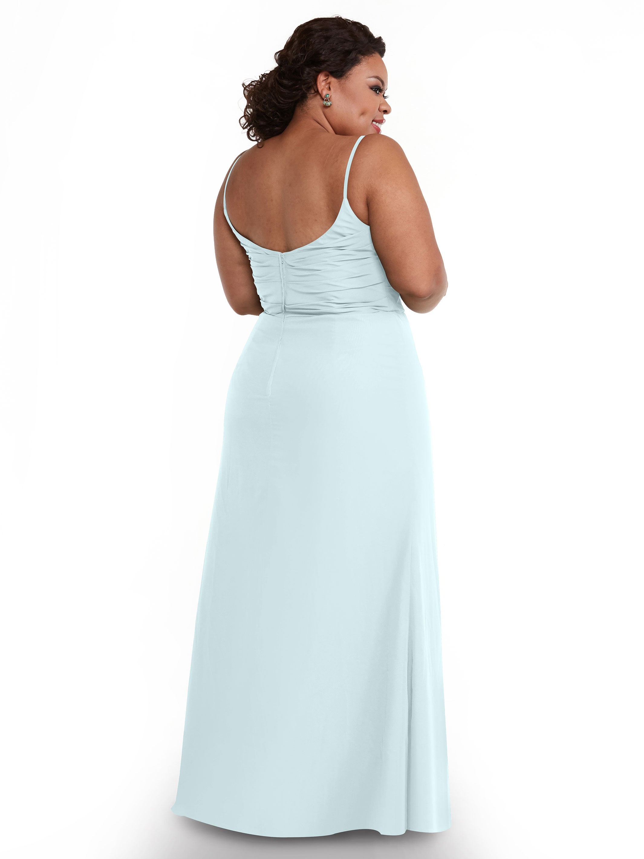 Elegant 80169 Chiffon Sheath Bridesmaid Dress with Pleated Bodice - Perfect for Weddings, Formal Events & Special Occasions