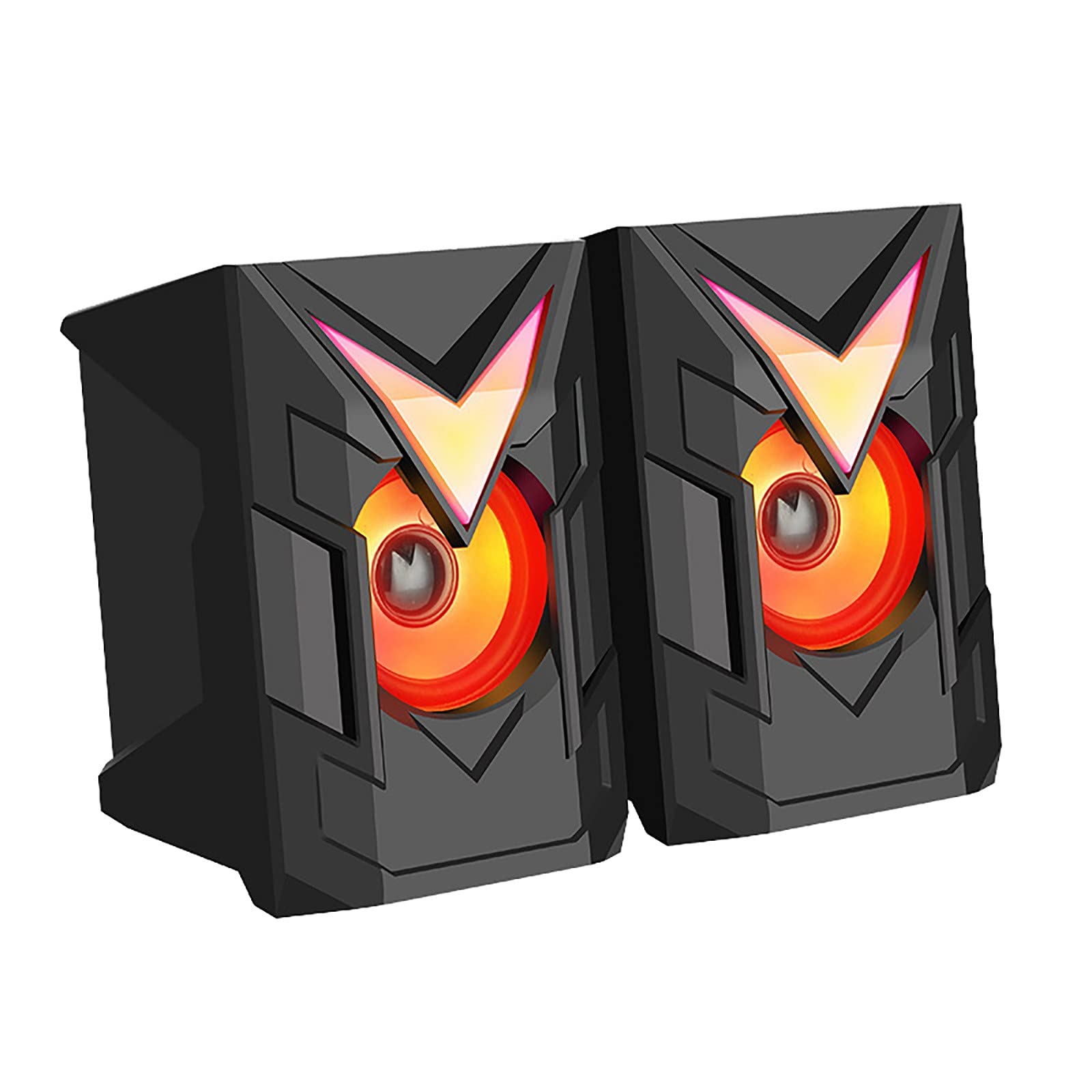 PC Mini Portable Stereo Speakers - Wireless Bluetooth External Computer Speakers for Gaming, Laptops, Tablets - Ideal for Home Office, Study, and Entertainment (Black, One Size)