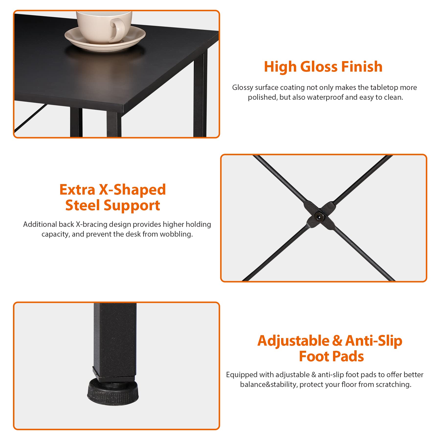 ZenStyle 36Inch Small Computer Desk with Storage Shelves - Compact Home Office Writing Desk, Reversible Under Desk Shelves for Small Spaces, Black - Perfect for Apartments, Dorms & Workspaces