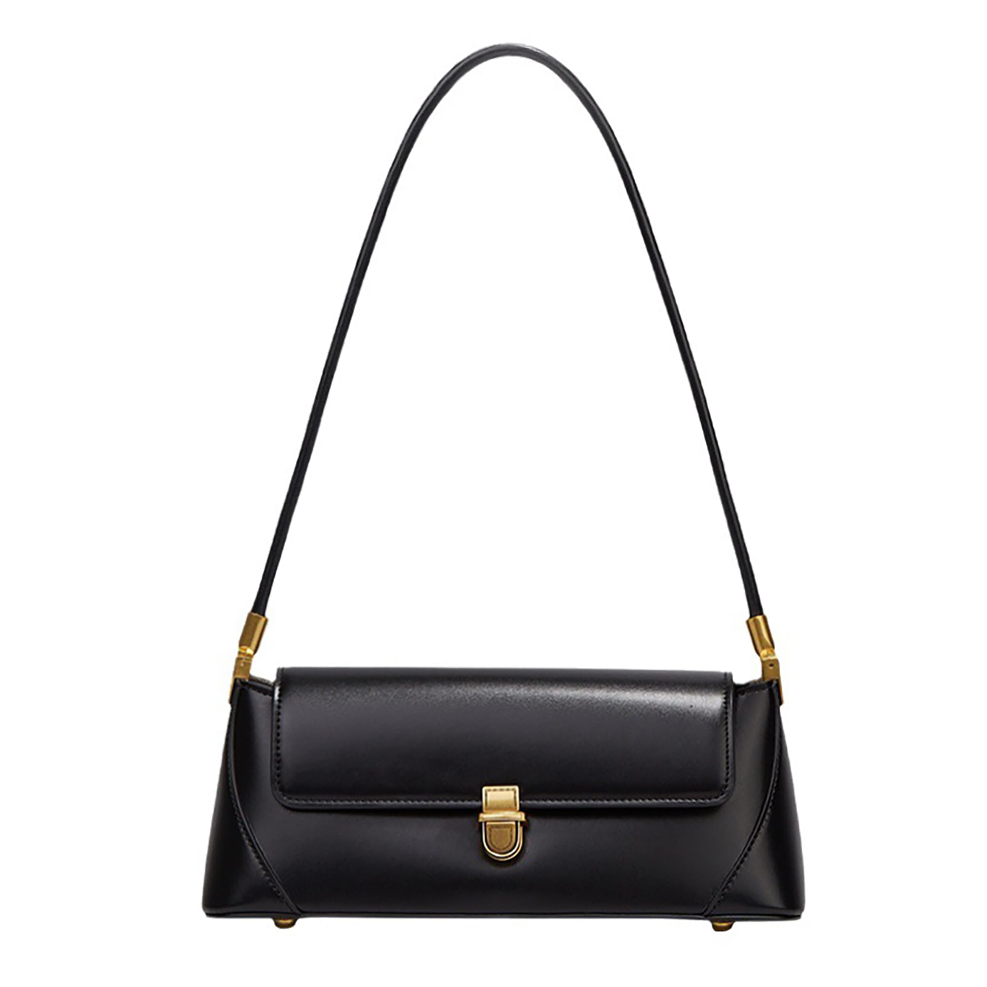 SIBY Women's Leather Clutch Bag - Vintage Retro Shoulder Purse with Wide Adjustable Strap & Metal Lock - Elegant Tote Handbag for Girls & Women | Perfect for Parties, Weddings, Date Nights & Daily Use