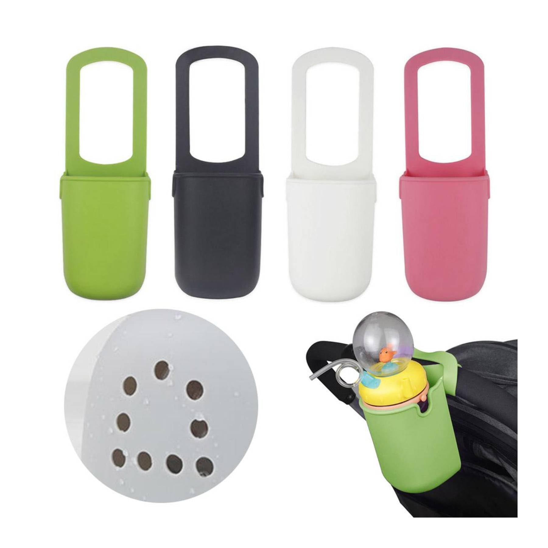 Universal Silicone Drink Holder for Stroller, Bike, Wheelchair, Walker & Scooter - Leak-Proof Baby Bottle Cup Holder (Pink) - Perfect for Outdoor Activities, Travel & Daily Use